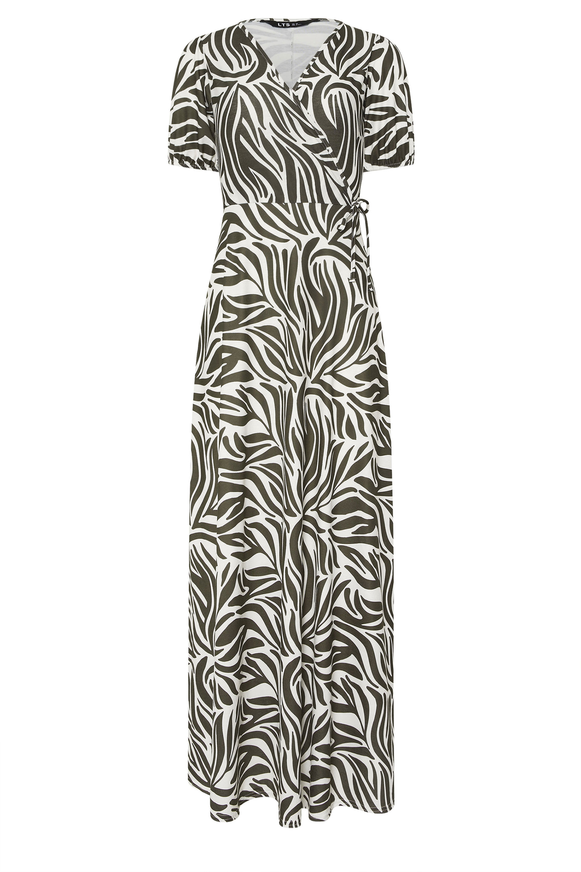 LTS Tall Black Abstract Wrap Maxi Dress | Long Tall Sally 6