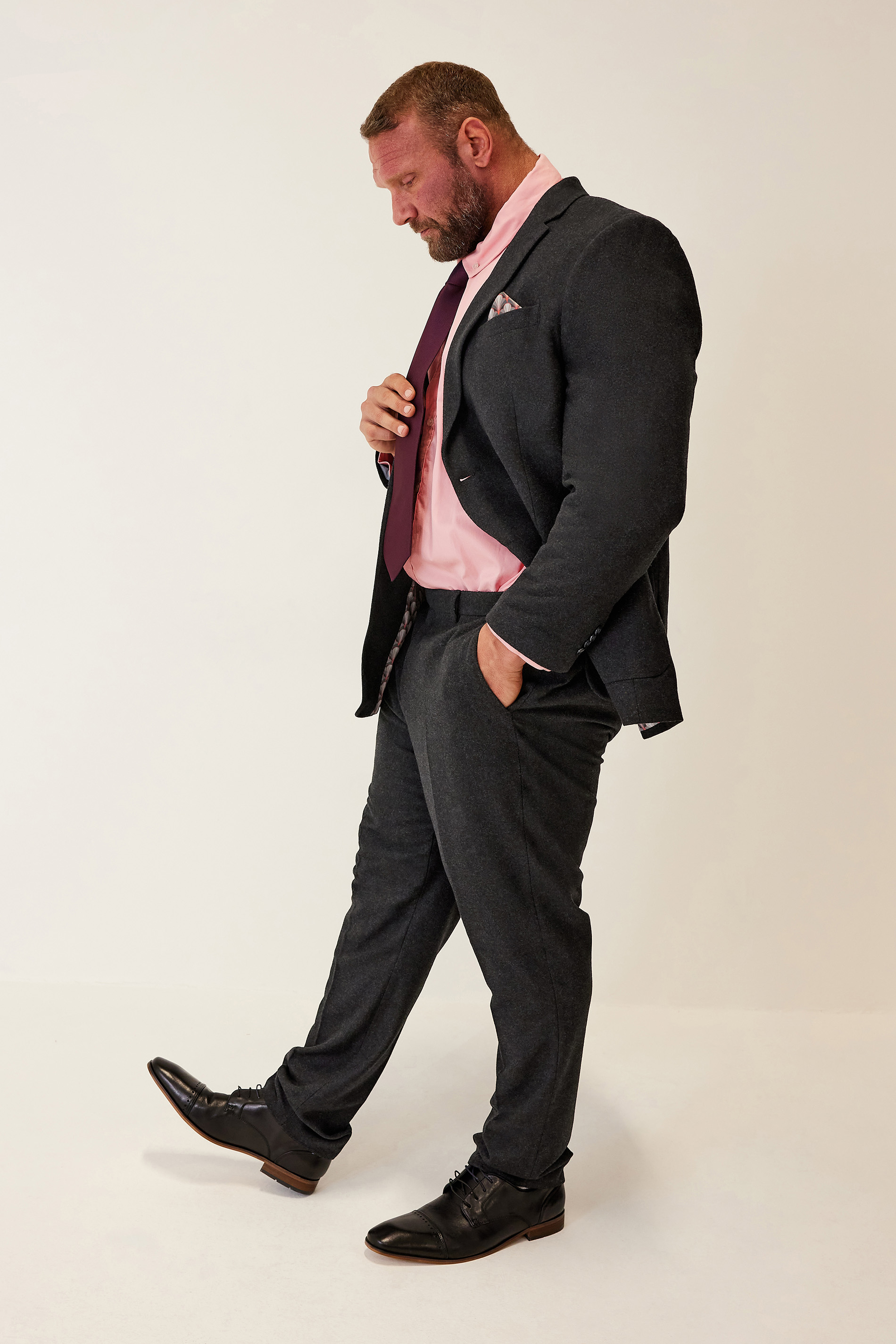 BadRhino Big & Tall Grey Tweed Wool Mix Suit Jacket | BadRhino 2