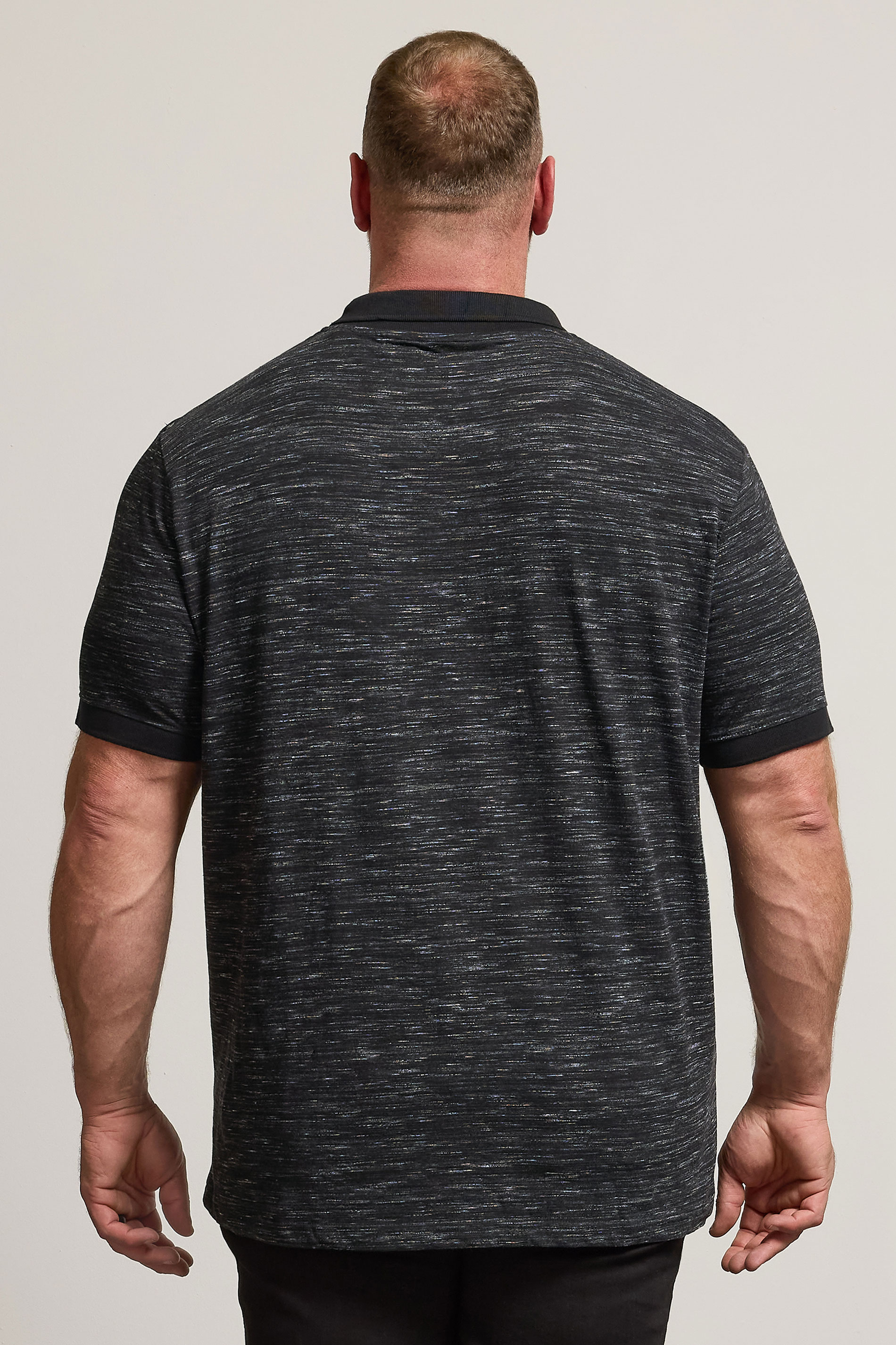 BadRhino Big & Tall Black Marl Polo Shirt | BadRhino 4