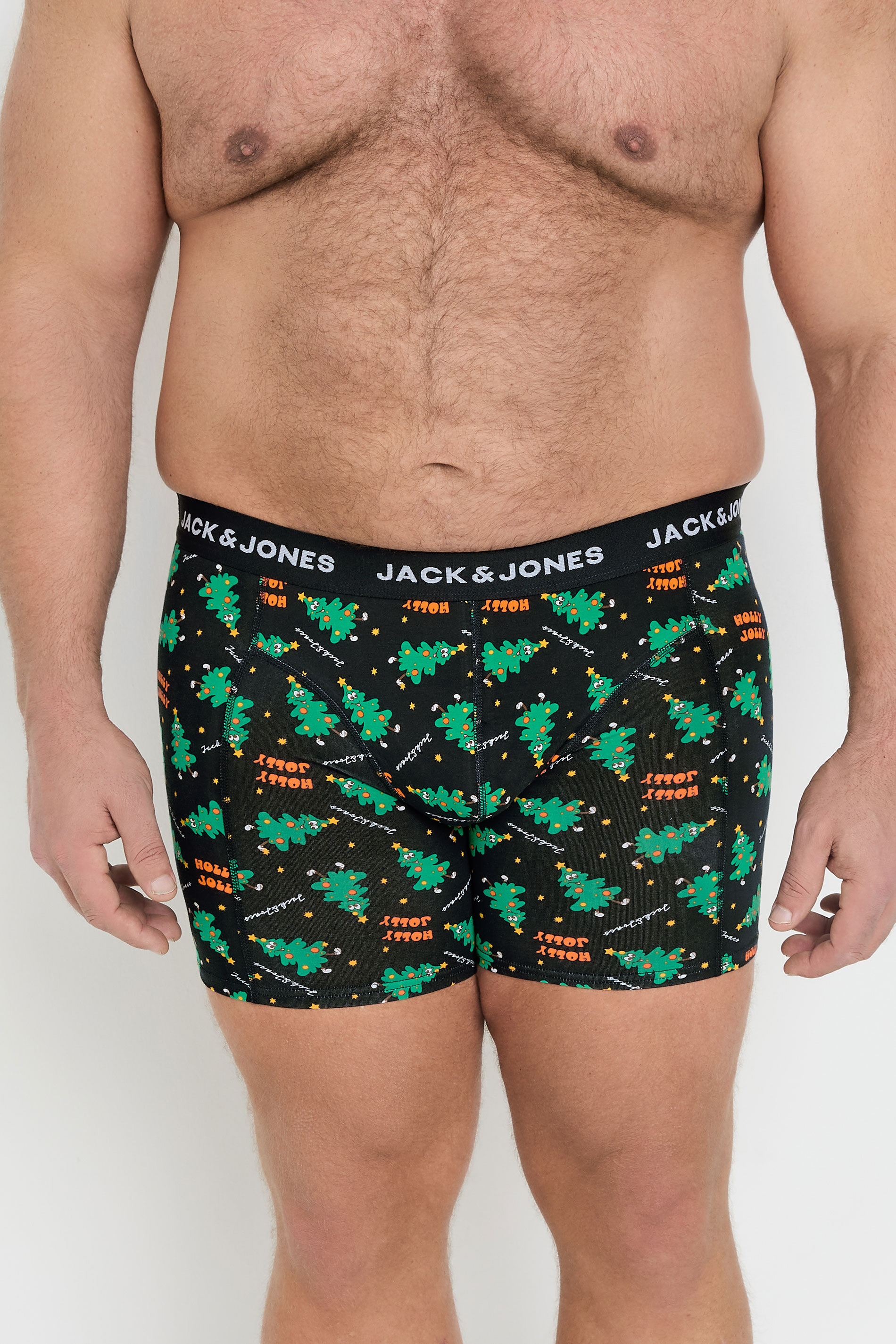 JACK & JONES 3 PACK Black 'Holly Jolly' Boxers | BadRhino 3