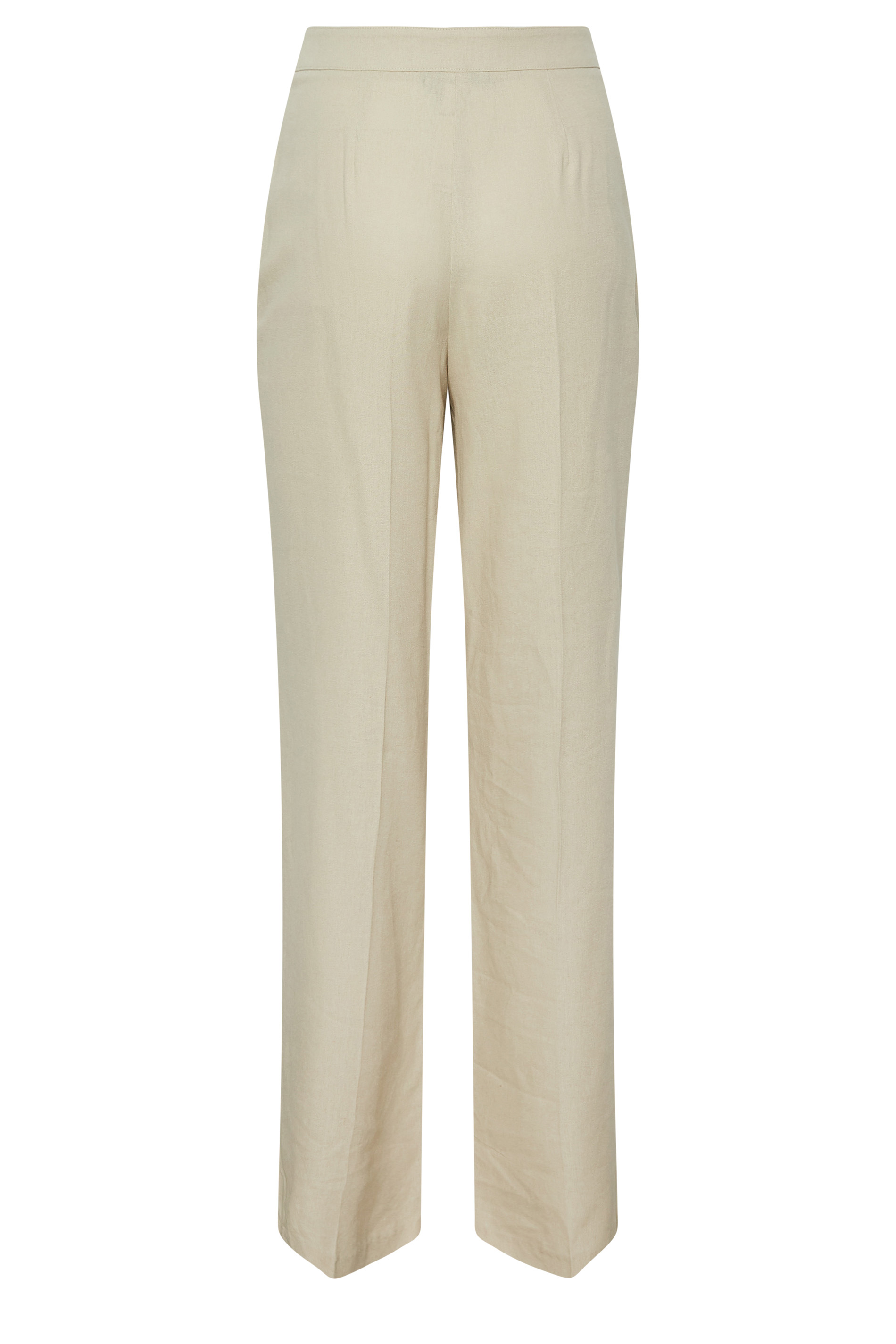 LTS Tall Stone Brown Linen Look Trousers | Long Tall Sally