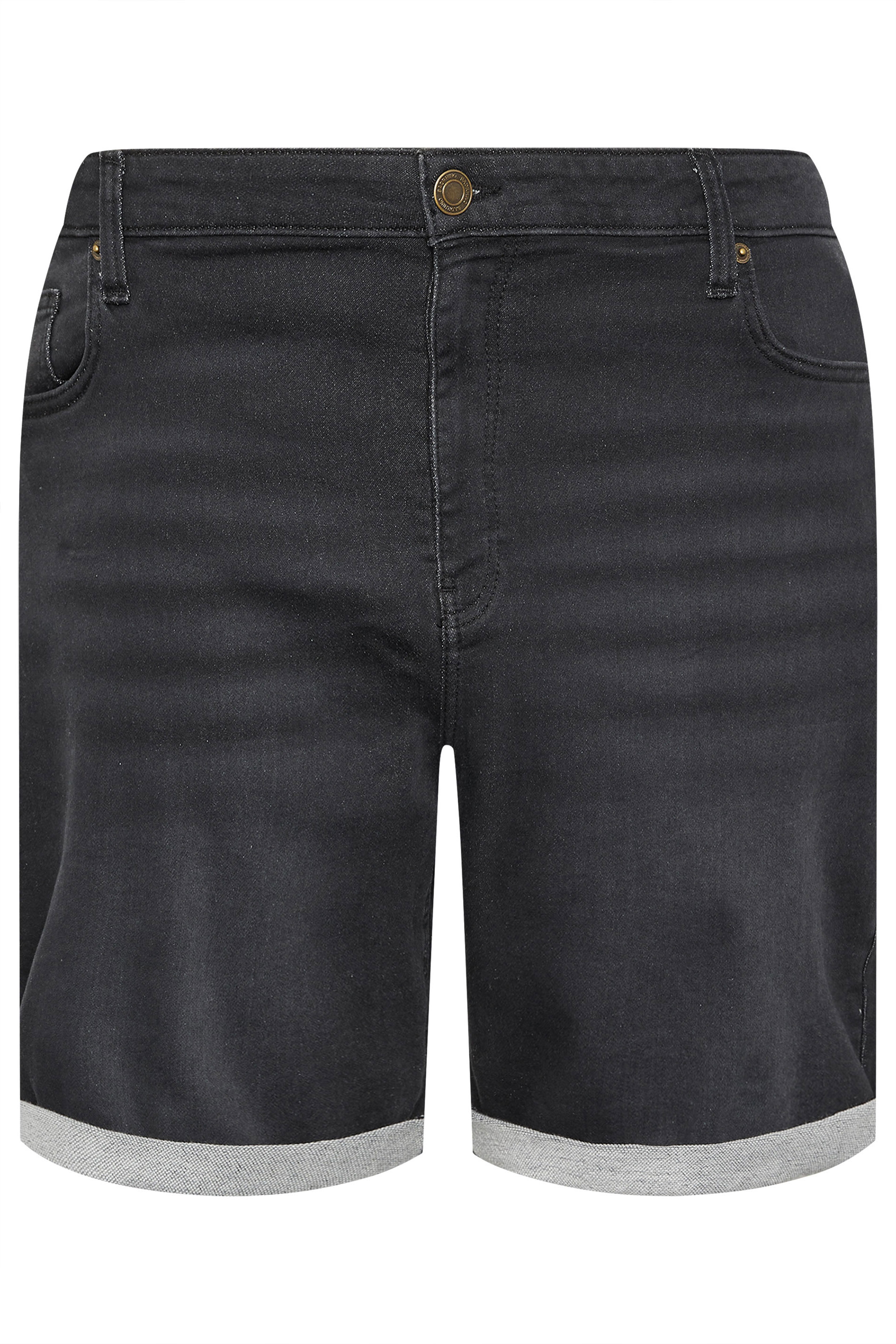 BadRhino Big & Tall Black Knitted Denim Shorts | BadRhino 6