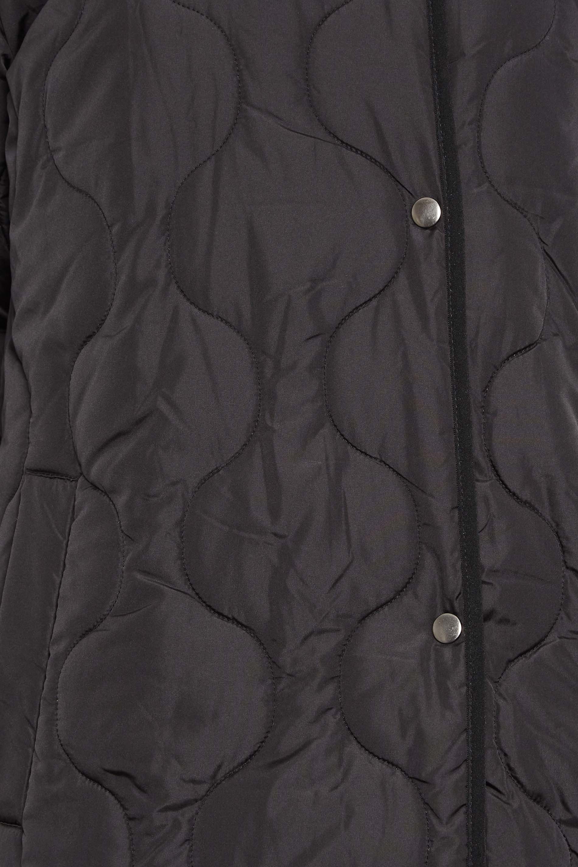 LTS Tall Black Funnel Neck Quilted Coat | Long Tall Sally 5