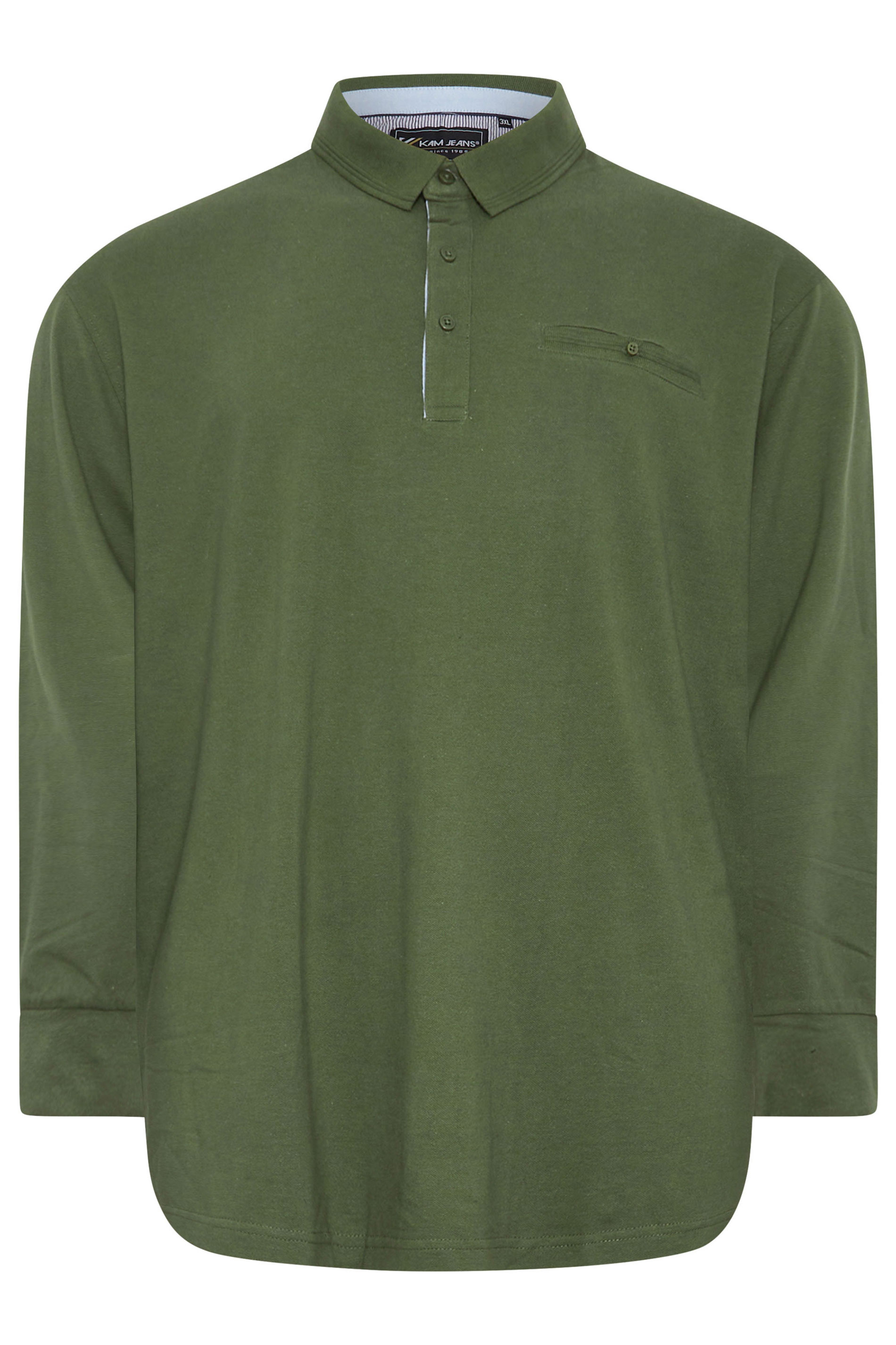 KAM Big & Tall Olive Green Pique Polo Shirt | BadRhino 3