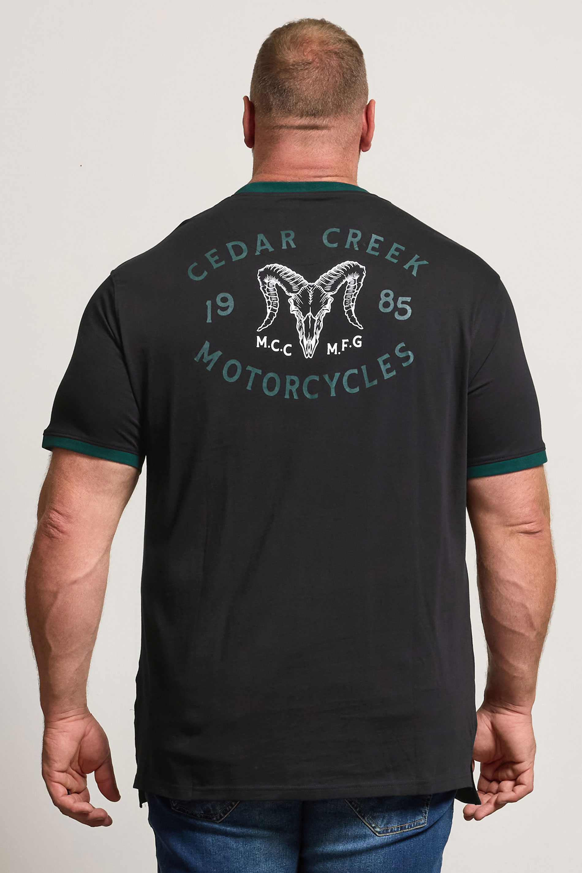 KAM Big & Tall Black 'Cedar Creek' Reverse T-Shirt | BadRhino 2