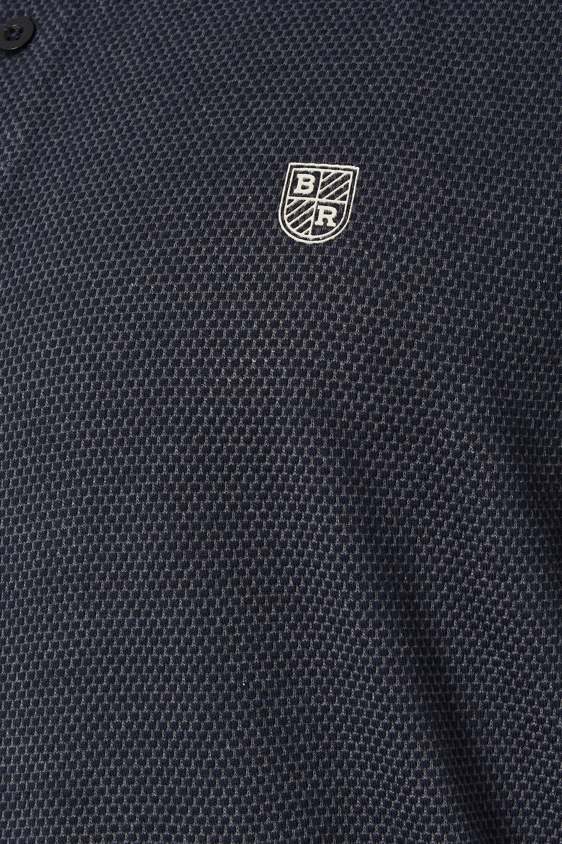 BadRhino Big & Tall Navy Blue Textured Waffle Polo Shirt | BadRhino 6
