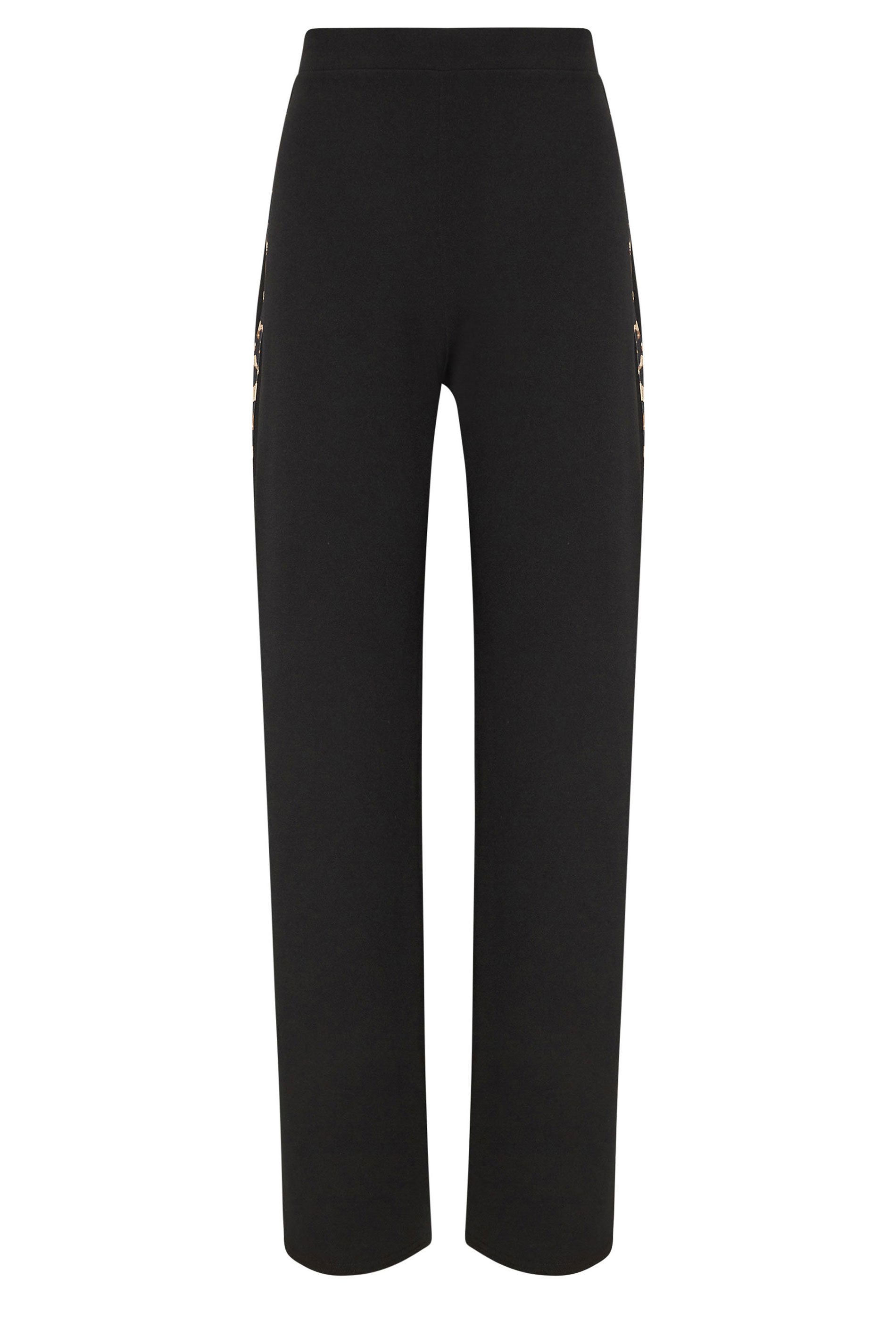 LTS Tall Black Leopard Print Stripe Trousers | Long Tall Sally 5