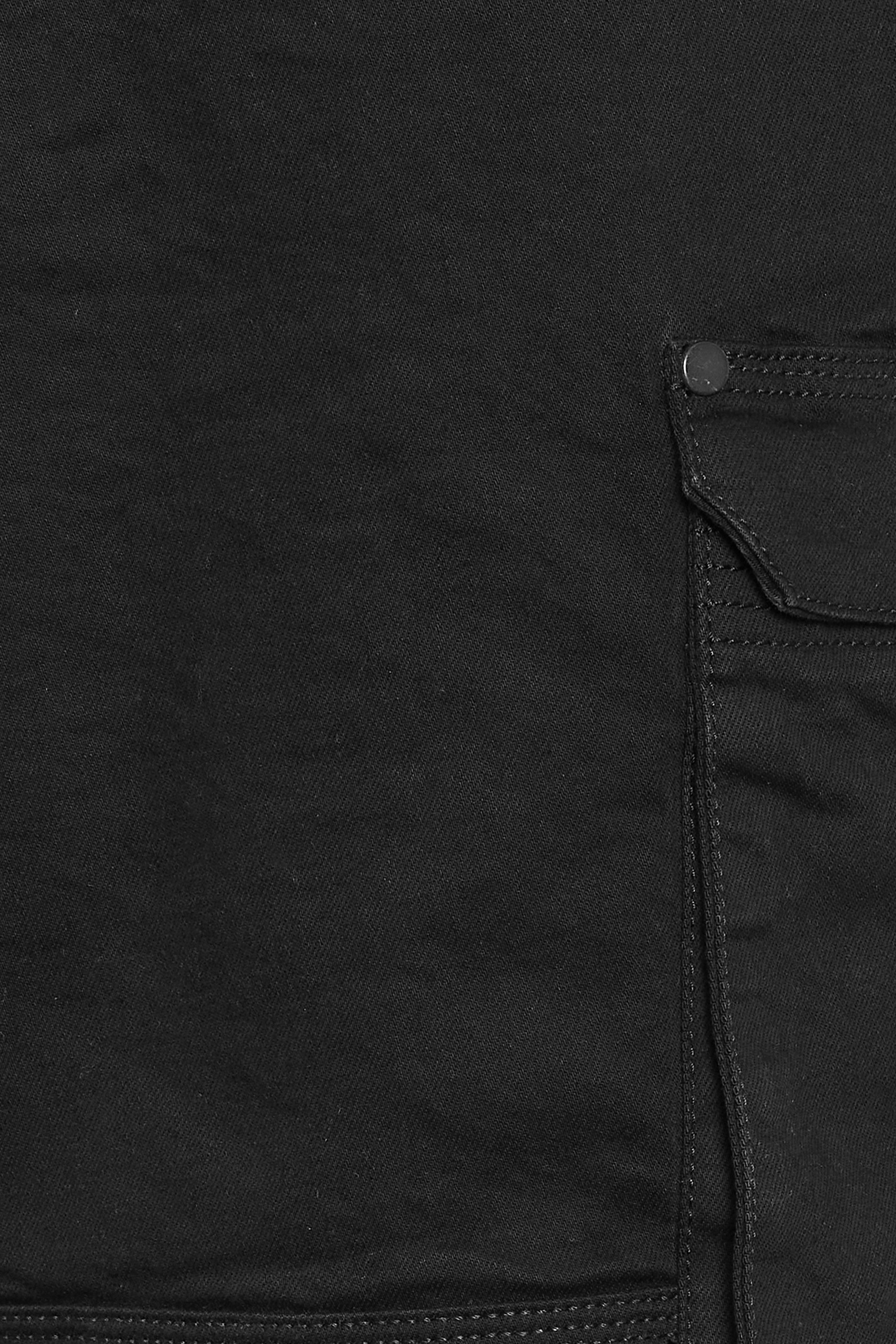 BadRhino Big & Tall Black Elasticated Cargo Denim Shorts | BadRhino 8