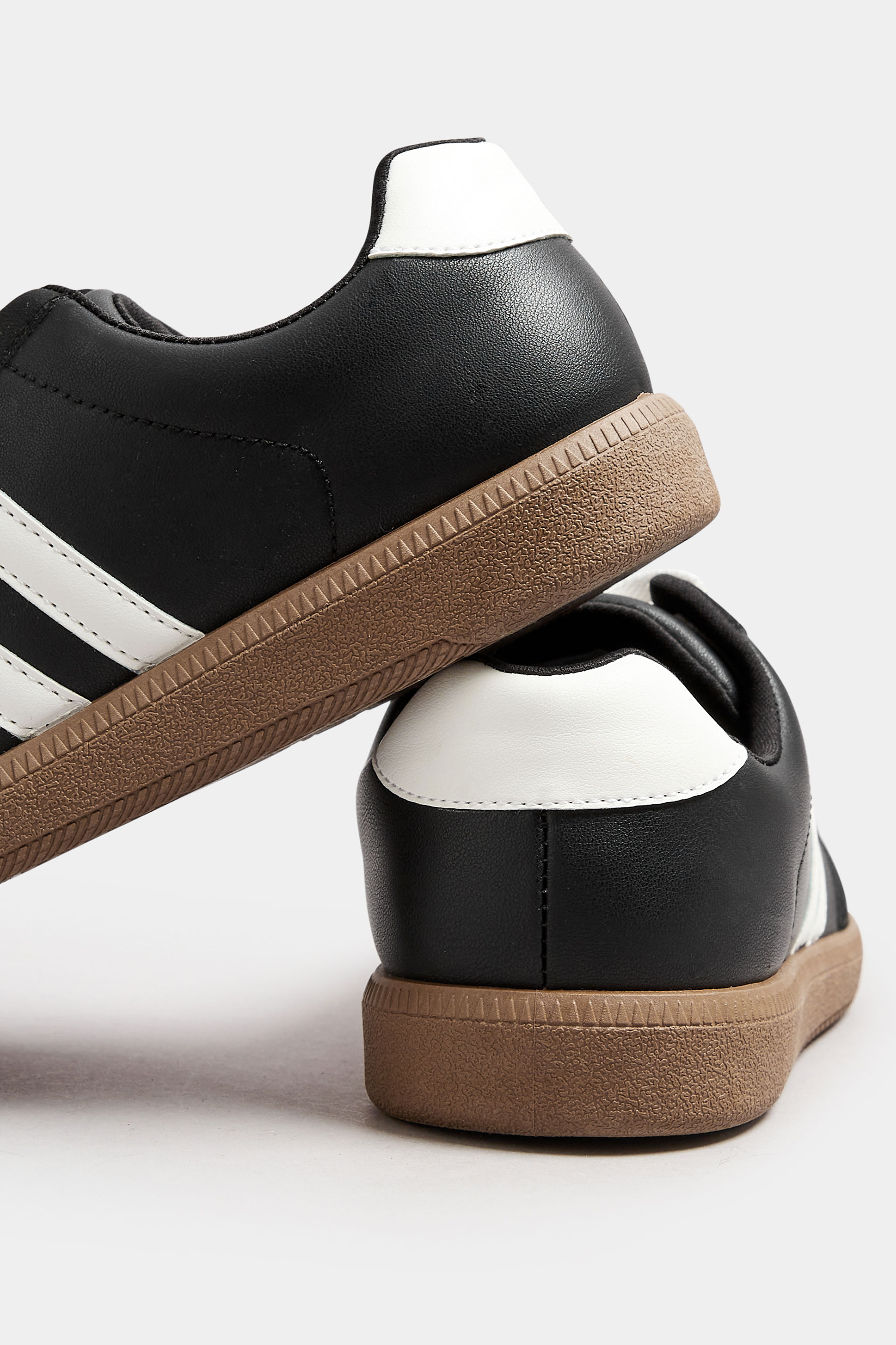 Black Retro Stripe Trainers In Extra Wide EEE Fit | Yours Clothing 4