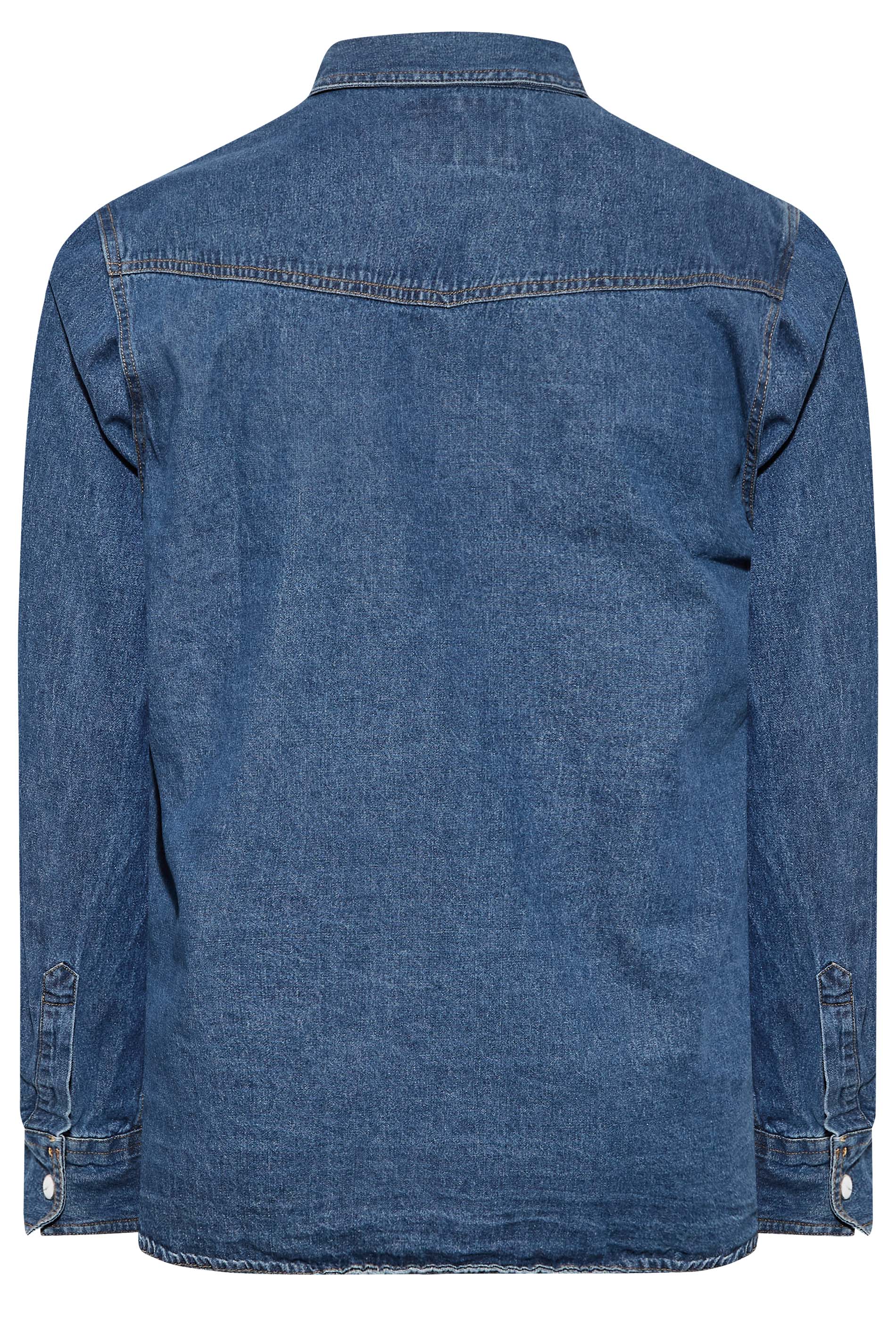 D555 Big & Tall Blue Duke Denim Shirt | BadRhino 4