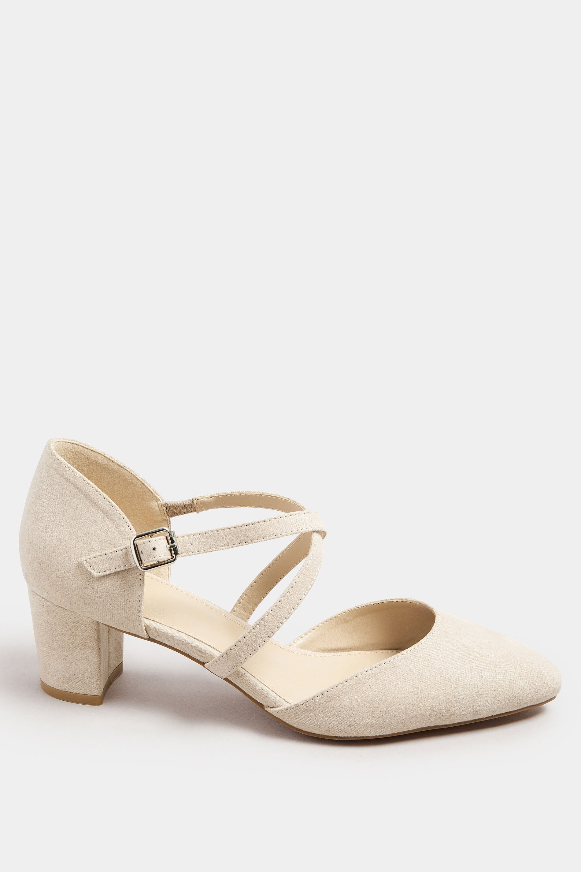 LTS Natural Brown Cross Strap Mary Jane Block Heel In Standard Fit | Long Tall Sally 3