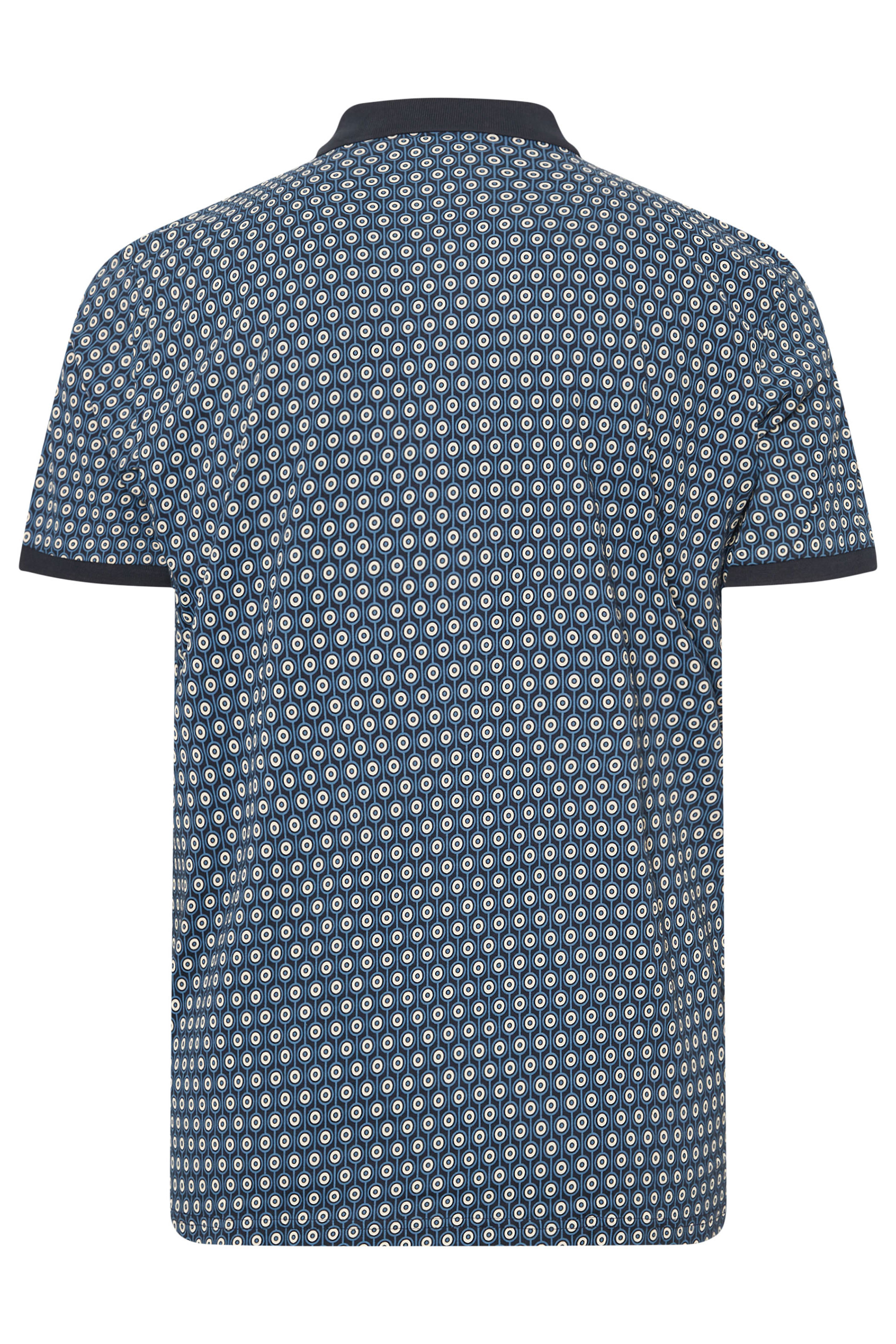 LAMBRETTA Big & Tall Navy Blue Target Print Polo Shirt | BadRhino 4