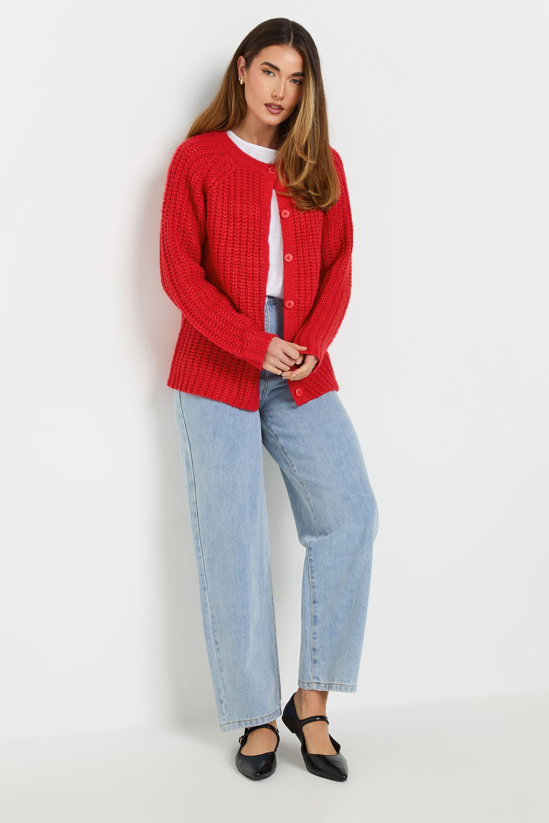 LTS Tall Red Chunky Knitted Cardigan | Long Tall Sally 4