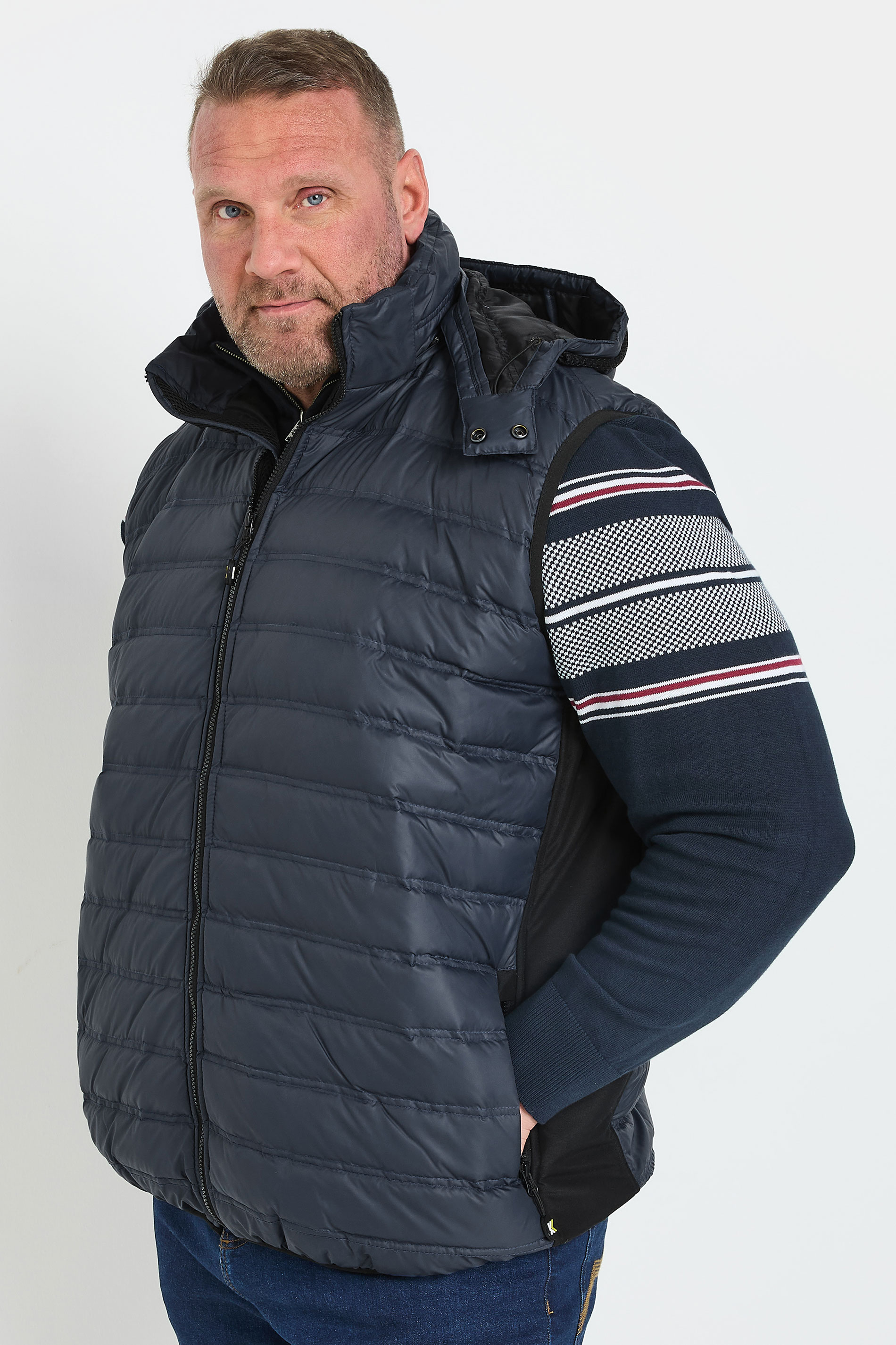 KAM Big & Tall Navy Blue Quilted Gilet | BadRhino 1