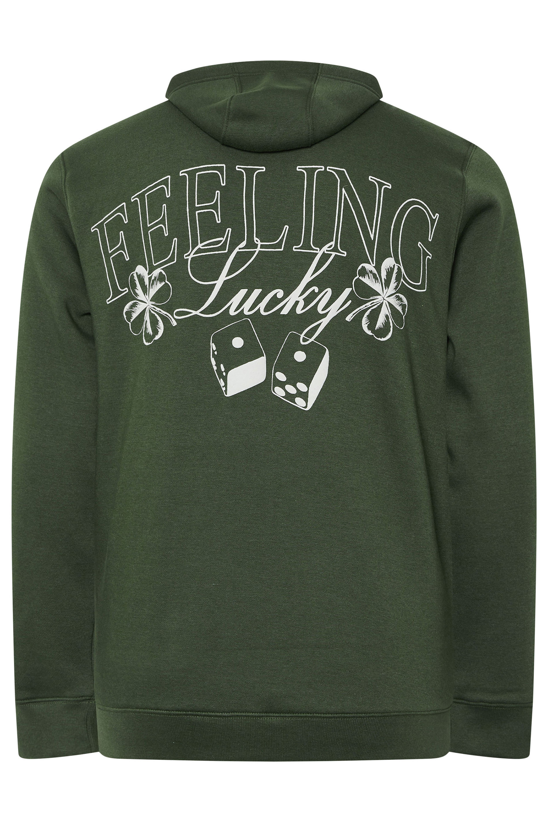 BadRhino Big & Tall Dark Green Feeling Lucky Hoodie | BadRhino 7