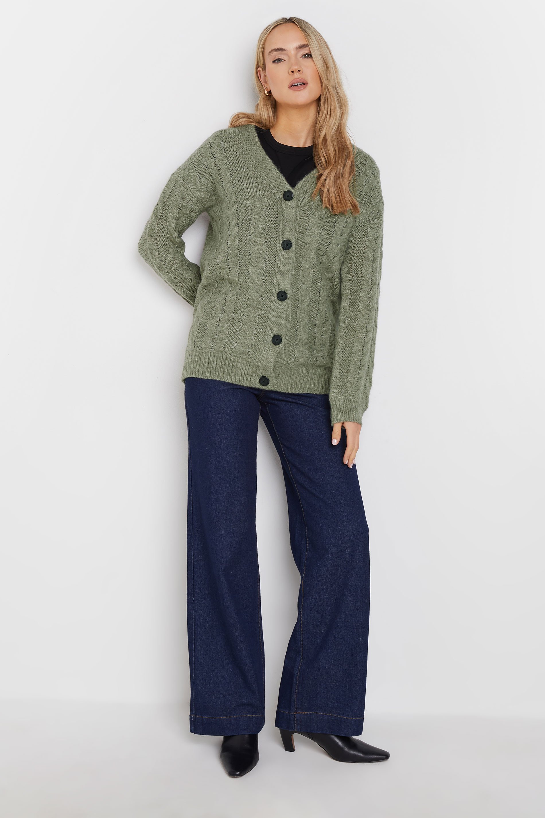 LTS Tall Grey Cable Knit Cardigan | Long Tall Sally 2