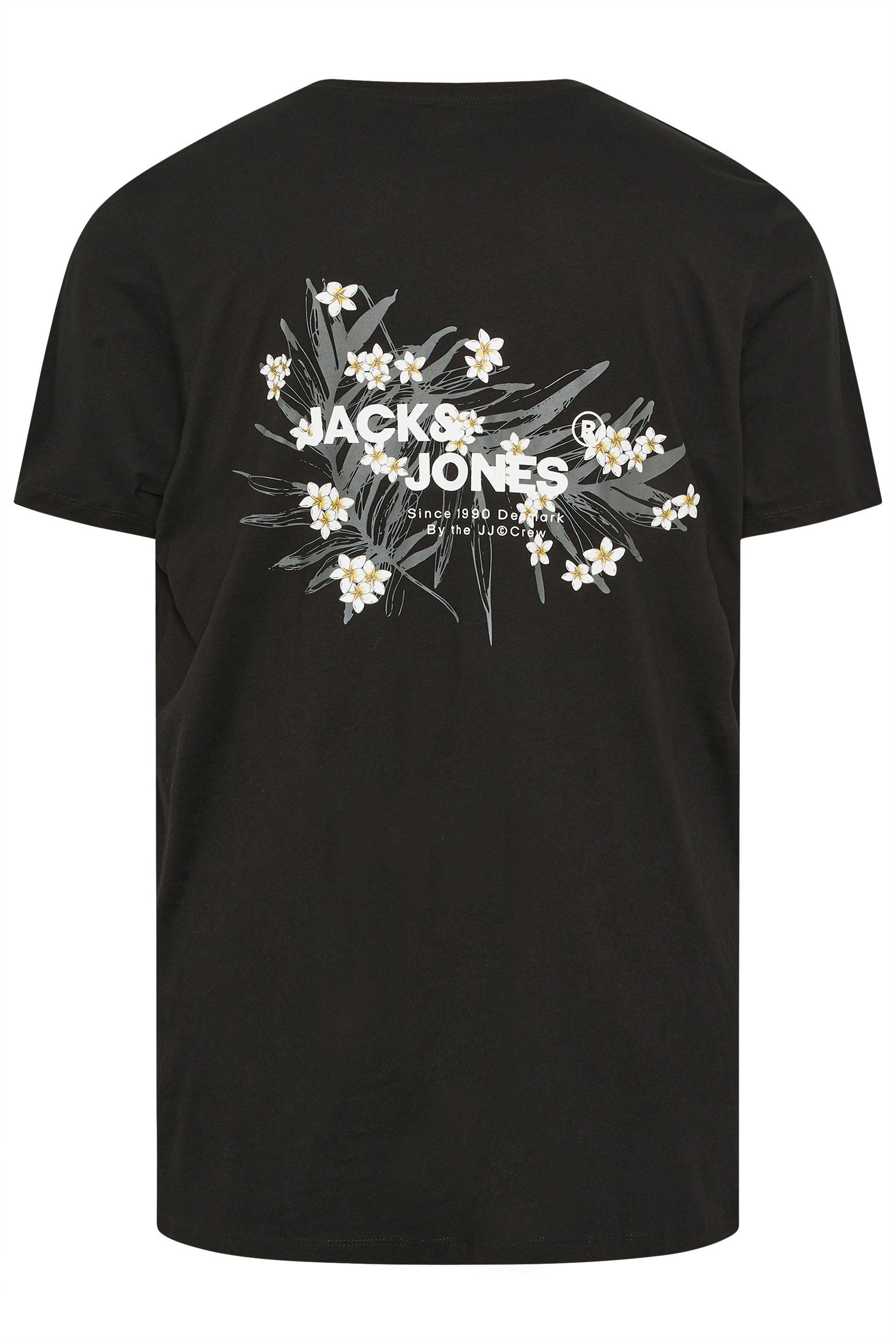 JACK & JONES Big & Tall 2 PACK Black & Grey Hawaii T-Shirts | BadRhino 6