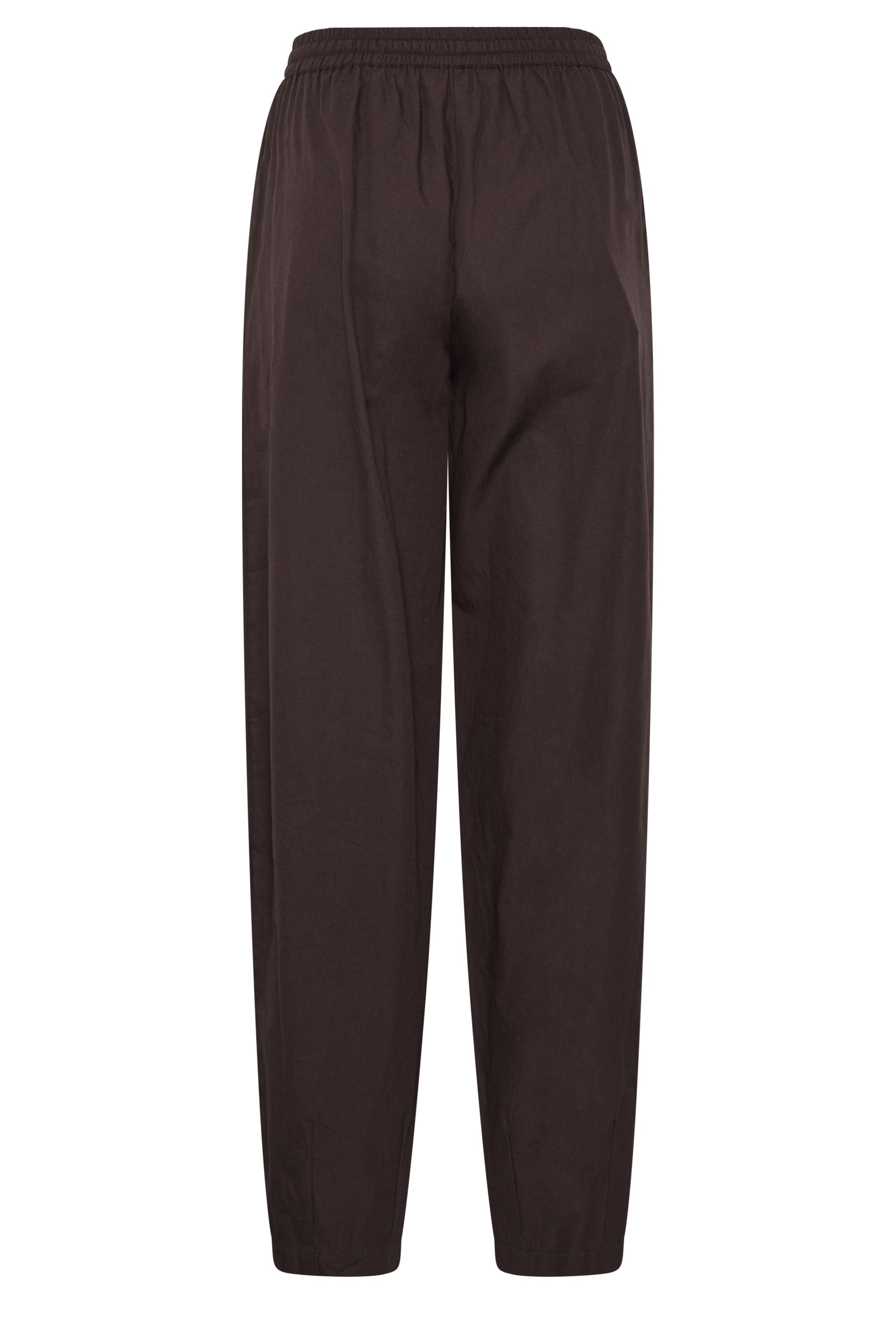 LTS Tall Women's Chocolate Brown Cotton Barrel Leg Trousers | Long Tall Sally 6