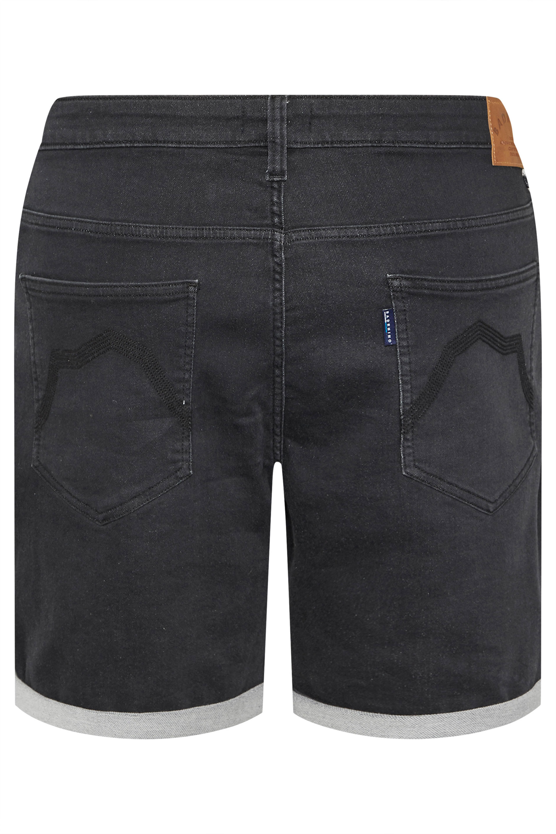 BadRhino Big & Tall Black Knitted Denim Shorts | BadRhino 7