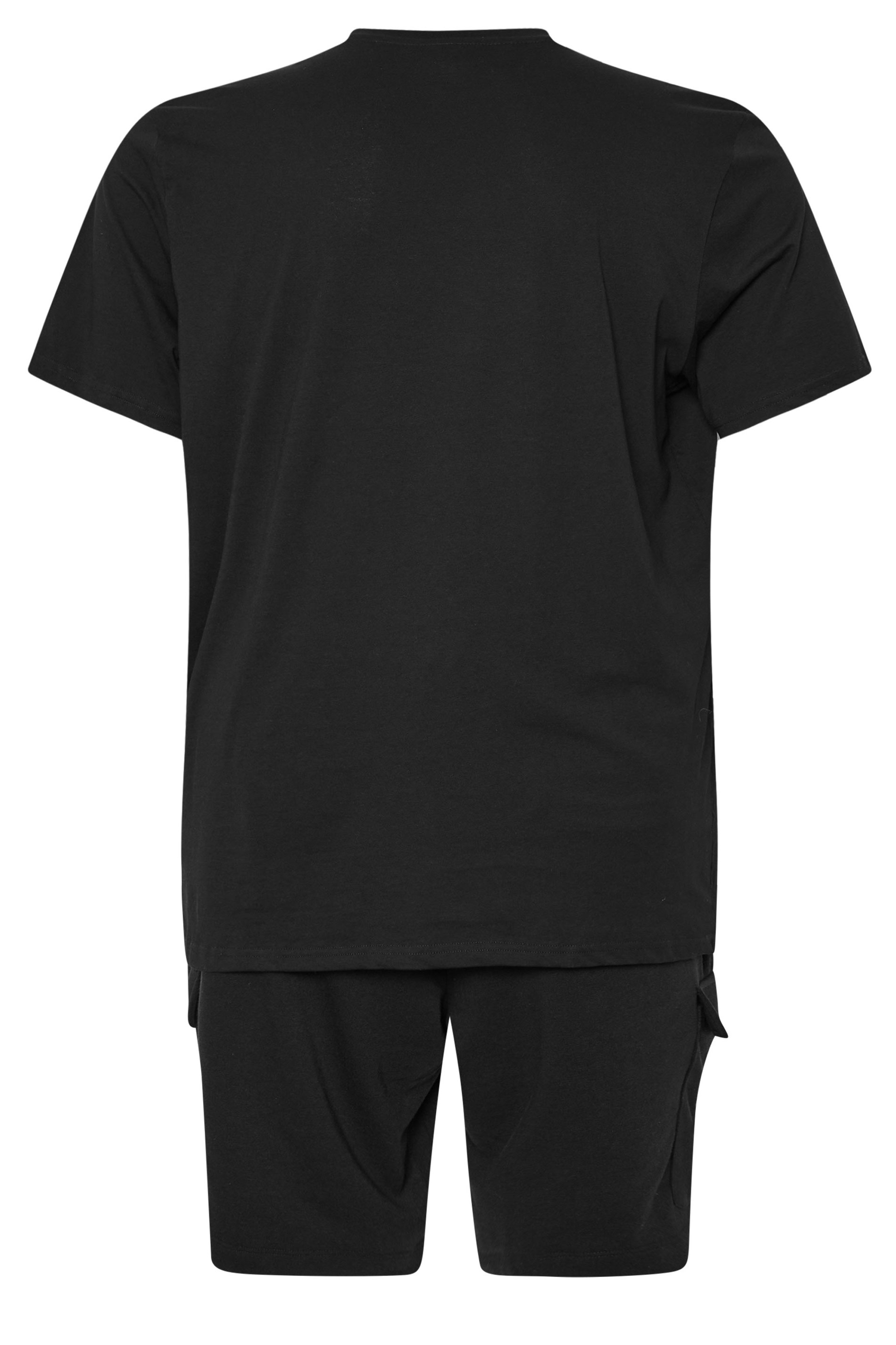 JACK & JONES Big & Tall Black 'Verner' T-Shirt & Short Set | BadRhino 5
