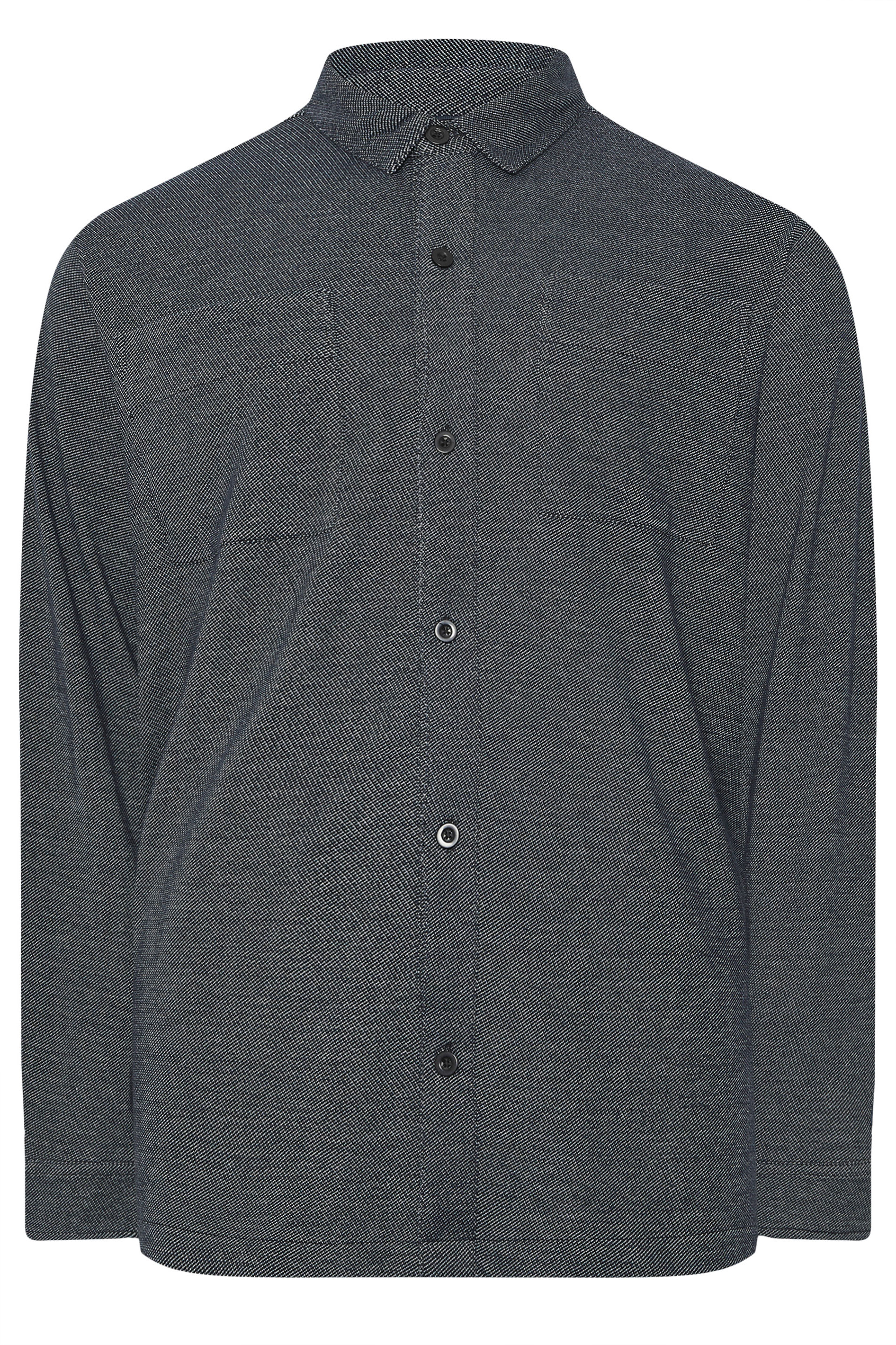 STUDIO A Big & Tall Navy Blue Button Through Shirt | BadRhino 1