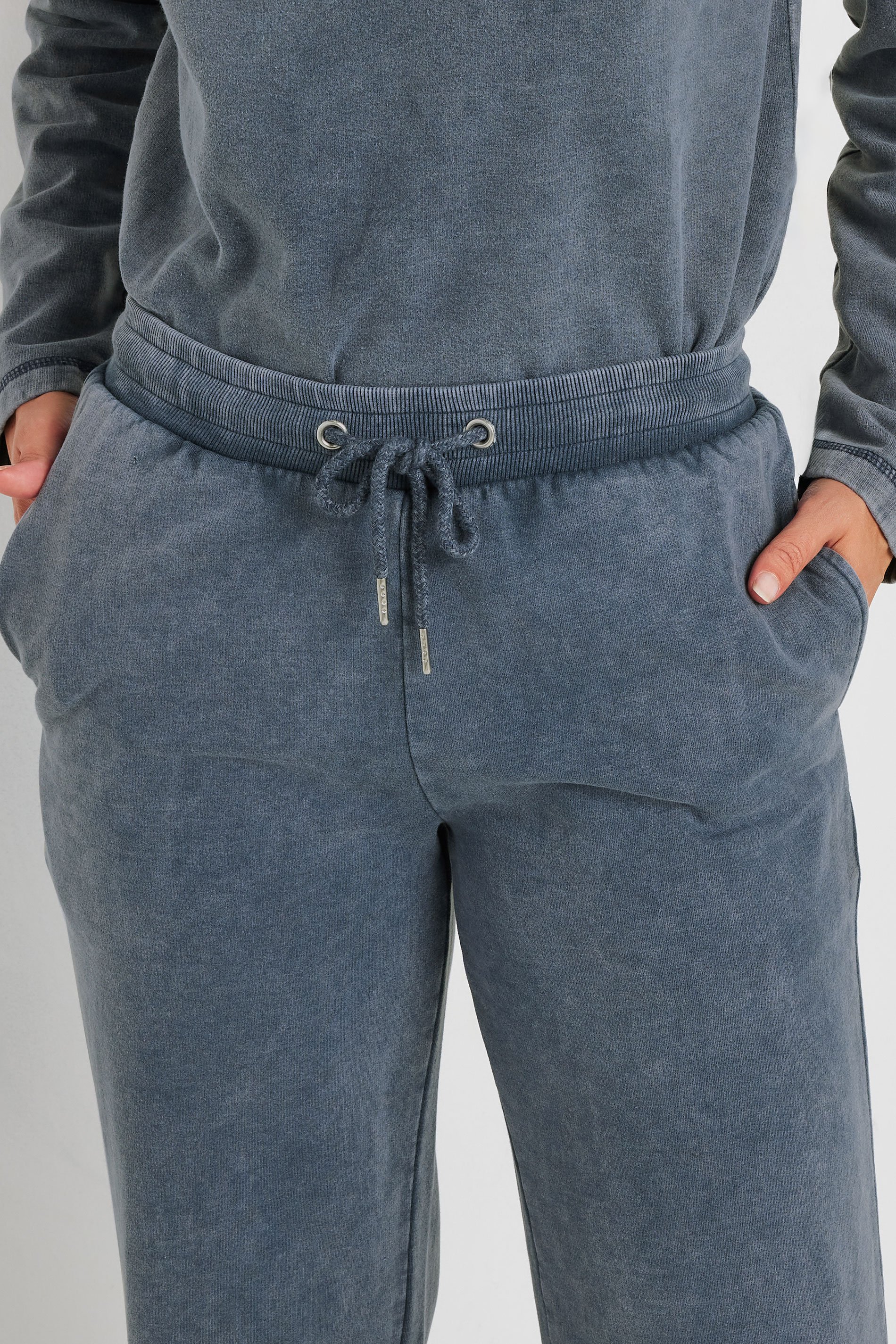 LTS Tall Navy Blue Acid Wash Straight Leg Joggers | Long Tall Sally 5