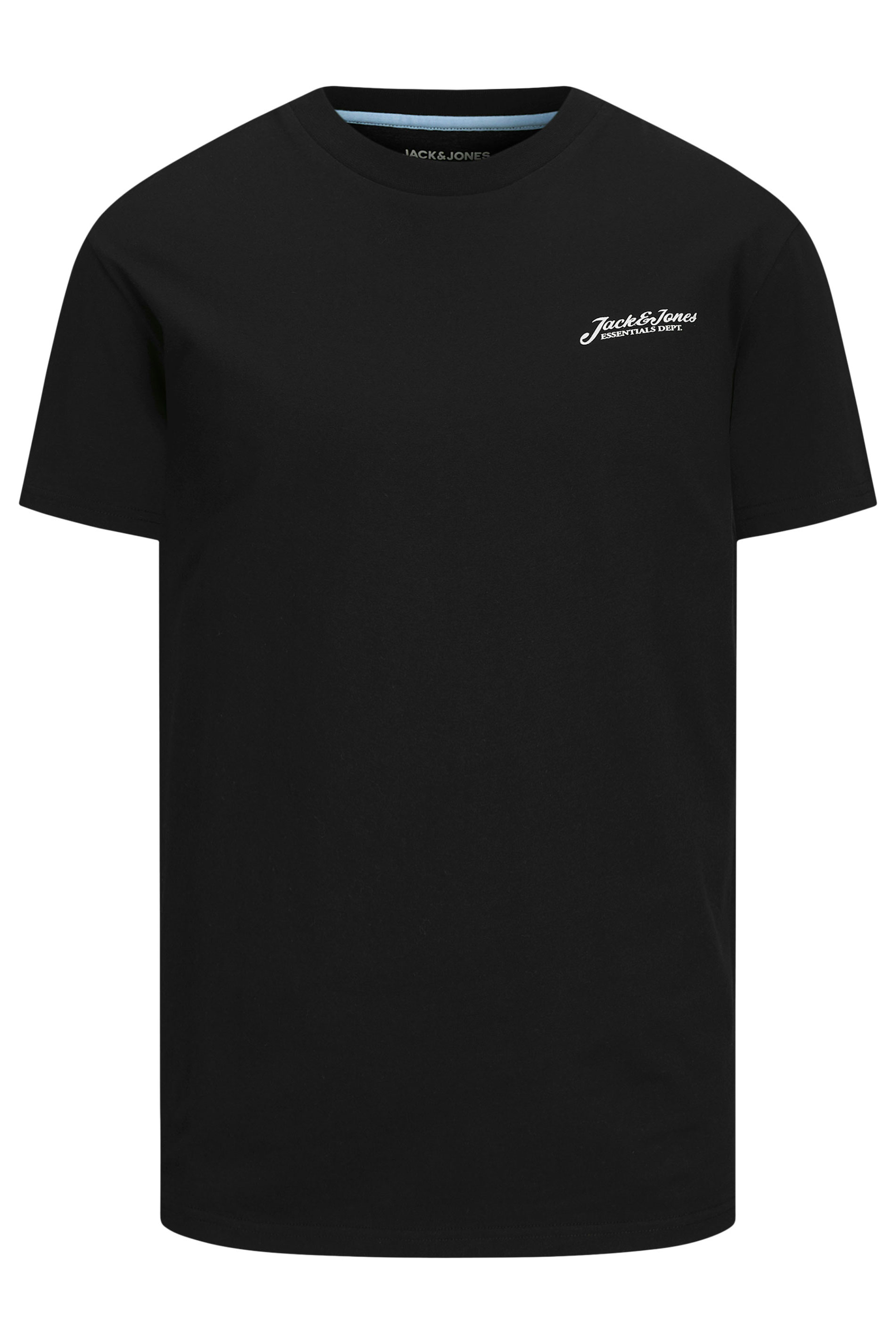 JACK & JONES Big & Tall Black Frontprint Crew Neck T-Shirt | BadRhino 2