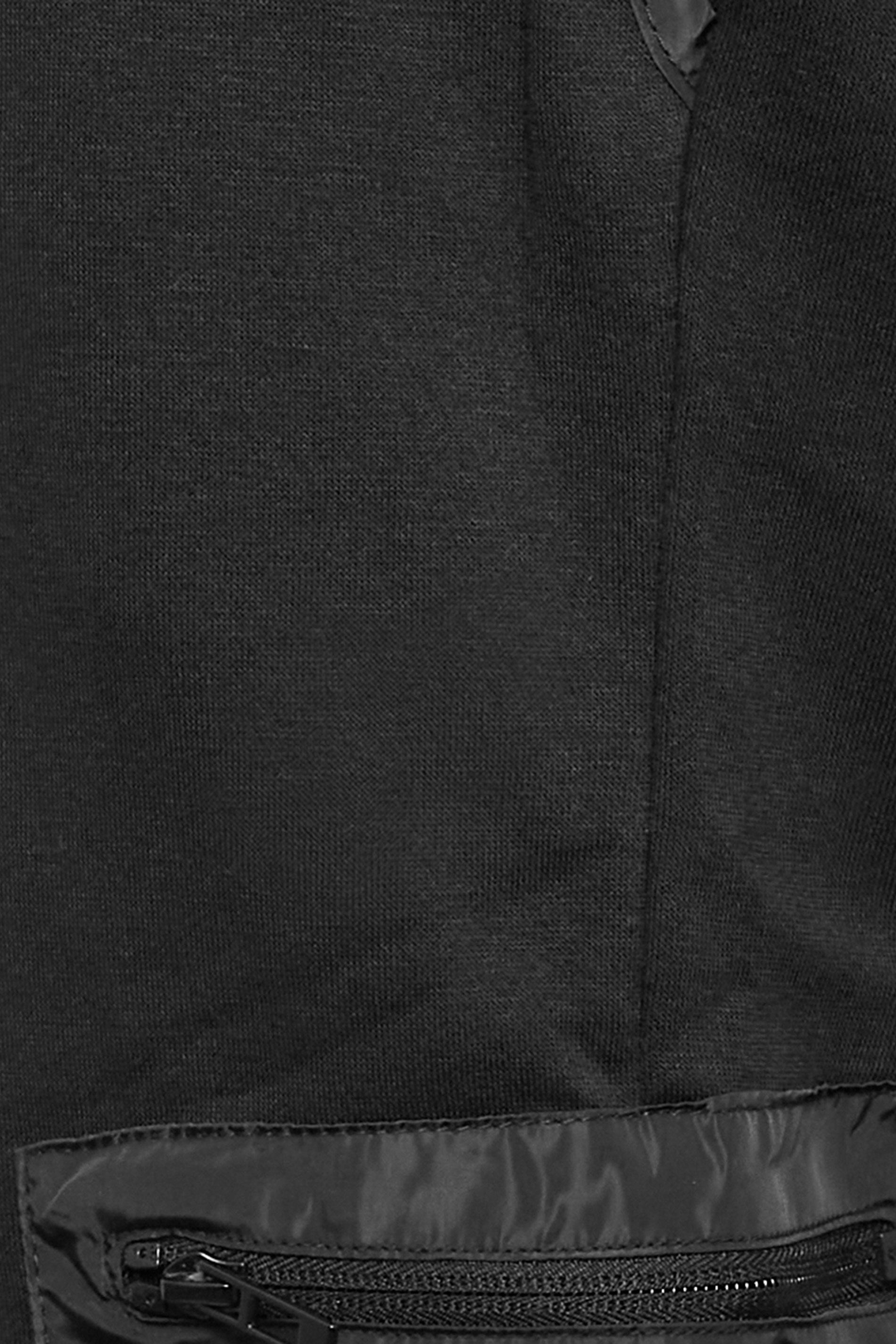 D555 Big & Tall Black Woven Fabric Trim Joggers | BadRhino 3