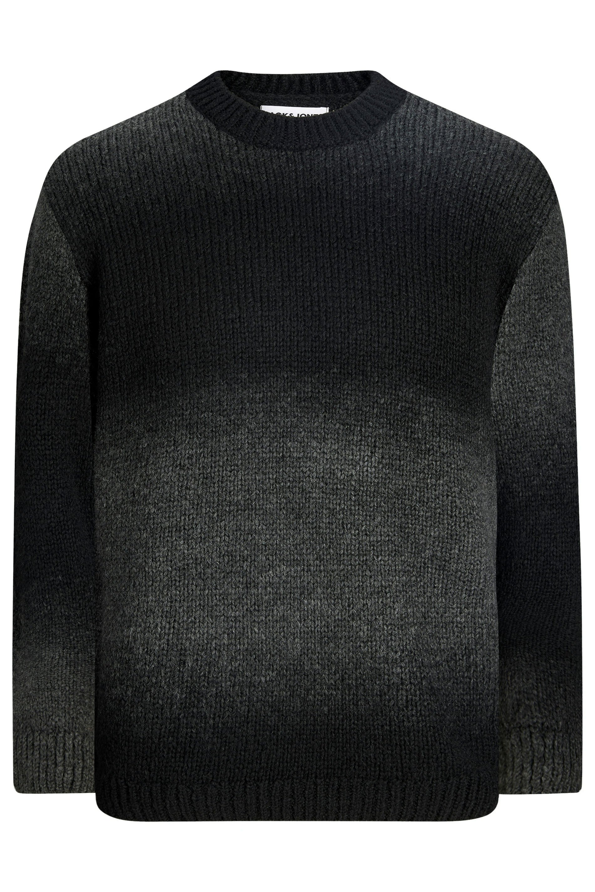 JACK & JONES Big & Tall Grey Crew Neck Knit Jumper | BadRhino 1