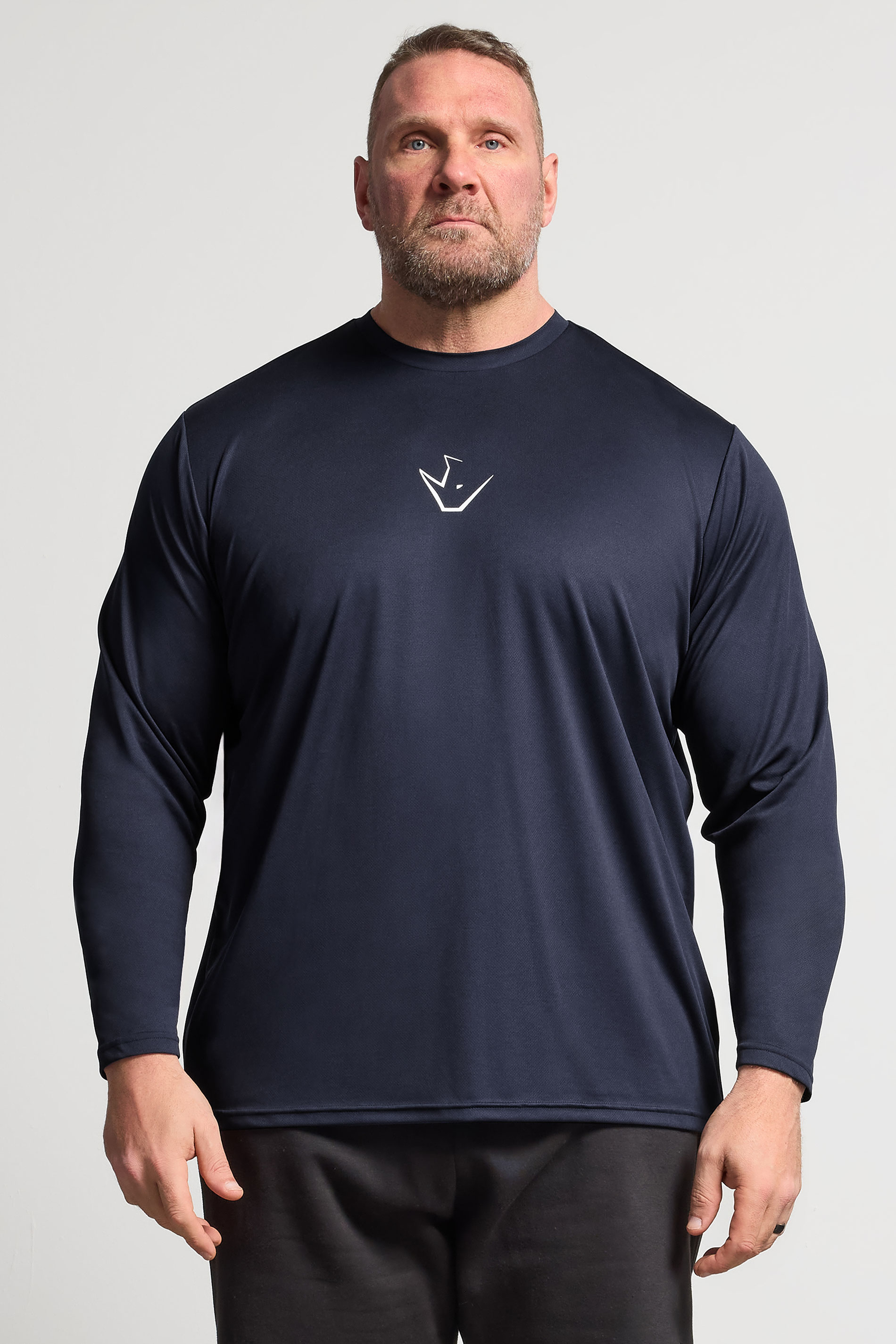 IronRhino Big & Tall Navy Blue Performance Long Sleeve T-Shirt | BadRhino 3
