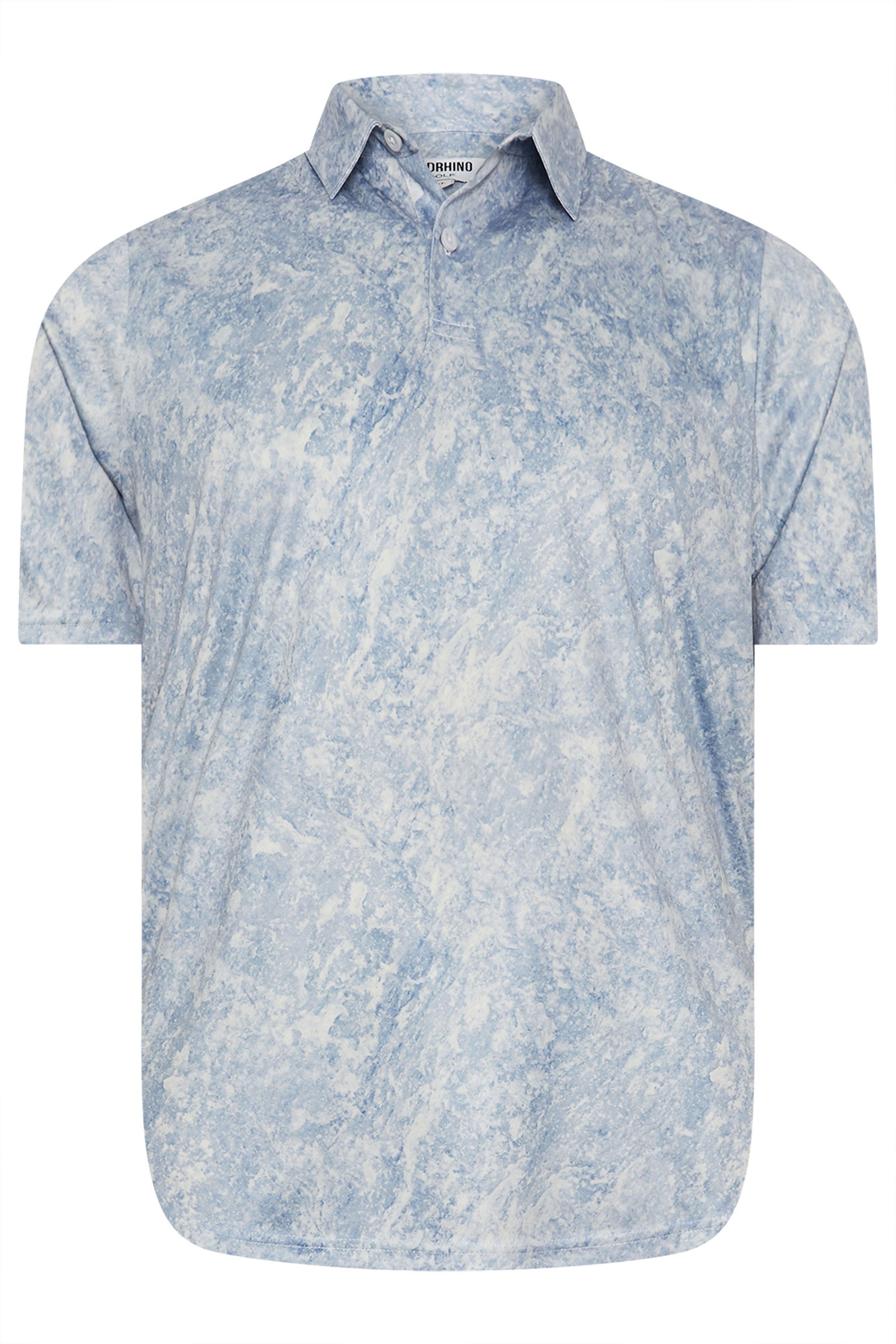 BadRhino Golf Big & Tall Grey Marble Print Polo Shirt | BadRhino 7