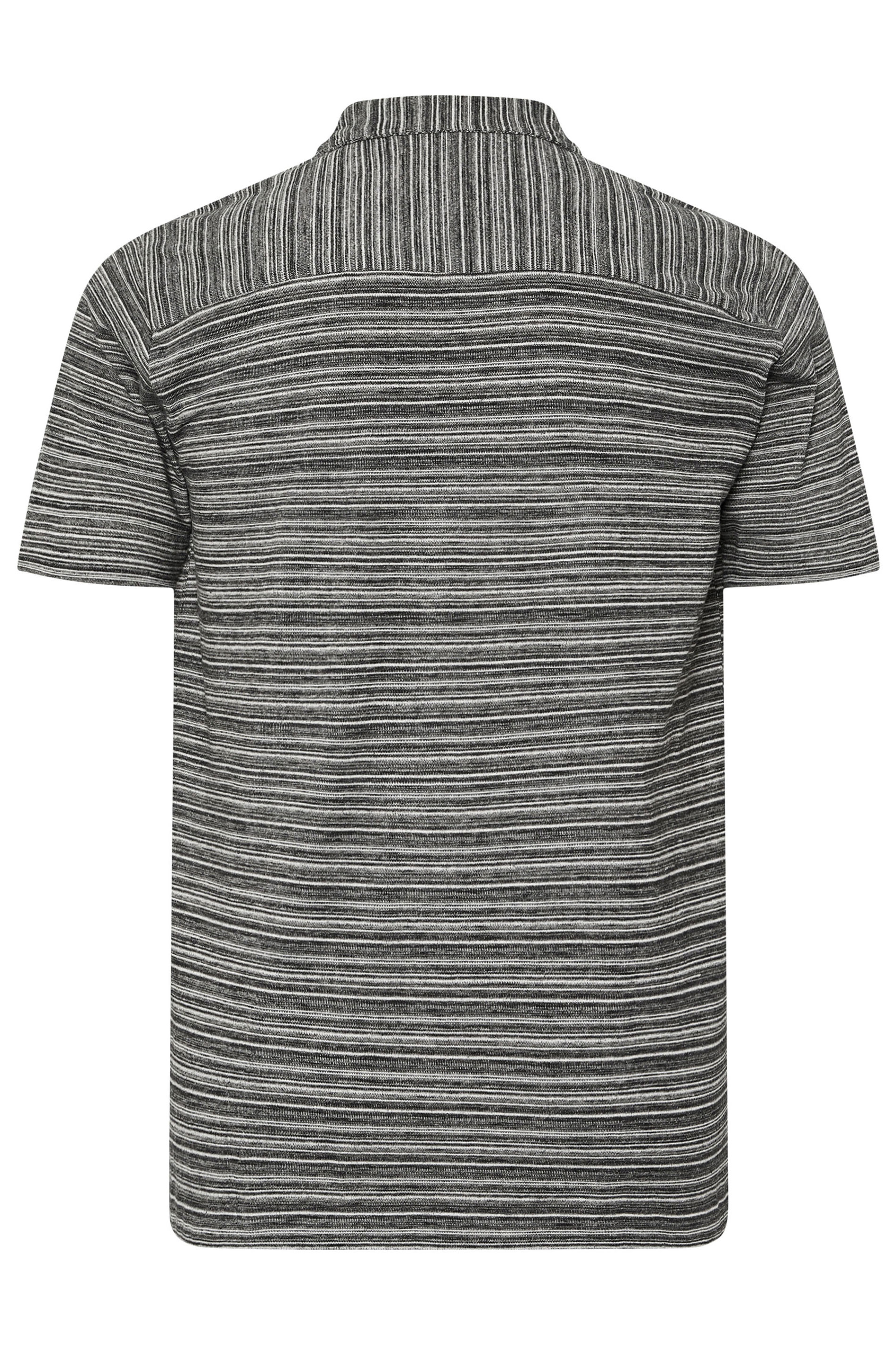 BadRhino Big & Tall Black Jacquard Stripe Jersey Revere Shirt | BadRhino 8
