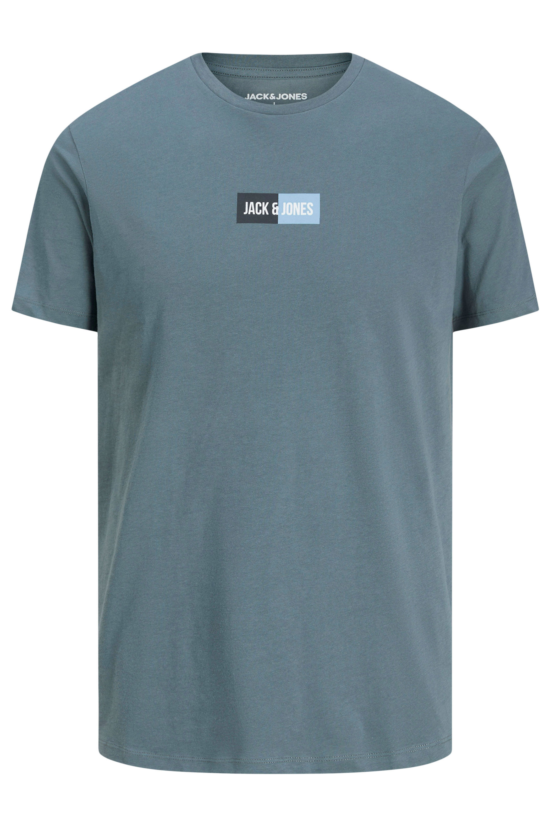 JACK & JONES Big & Tall Stormy Blue Pan T-Shirt | BadRhino 3