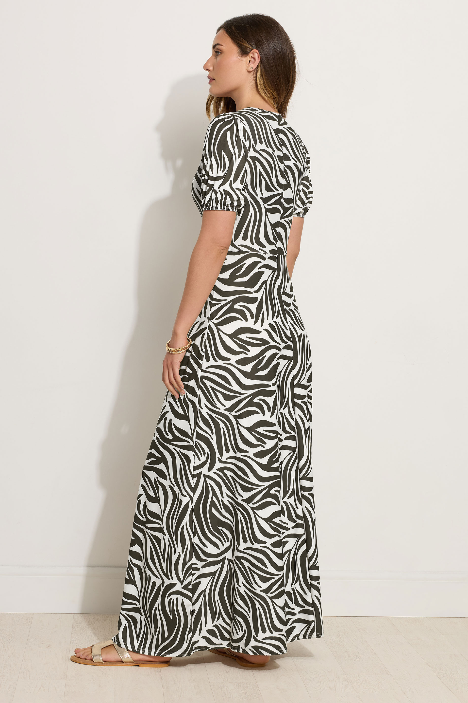 LTS Tall Black Abstract Wrap Maxi Dress | Long Tall Sally 3