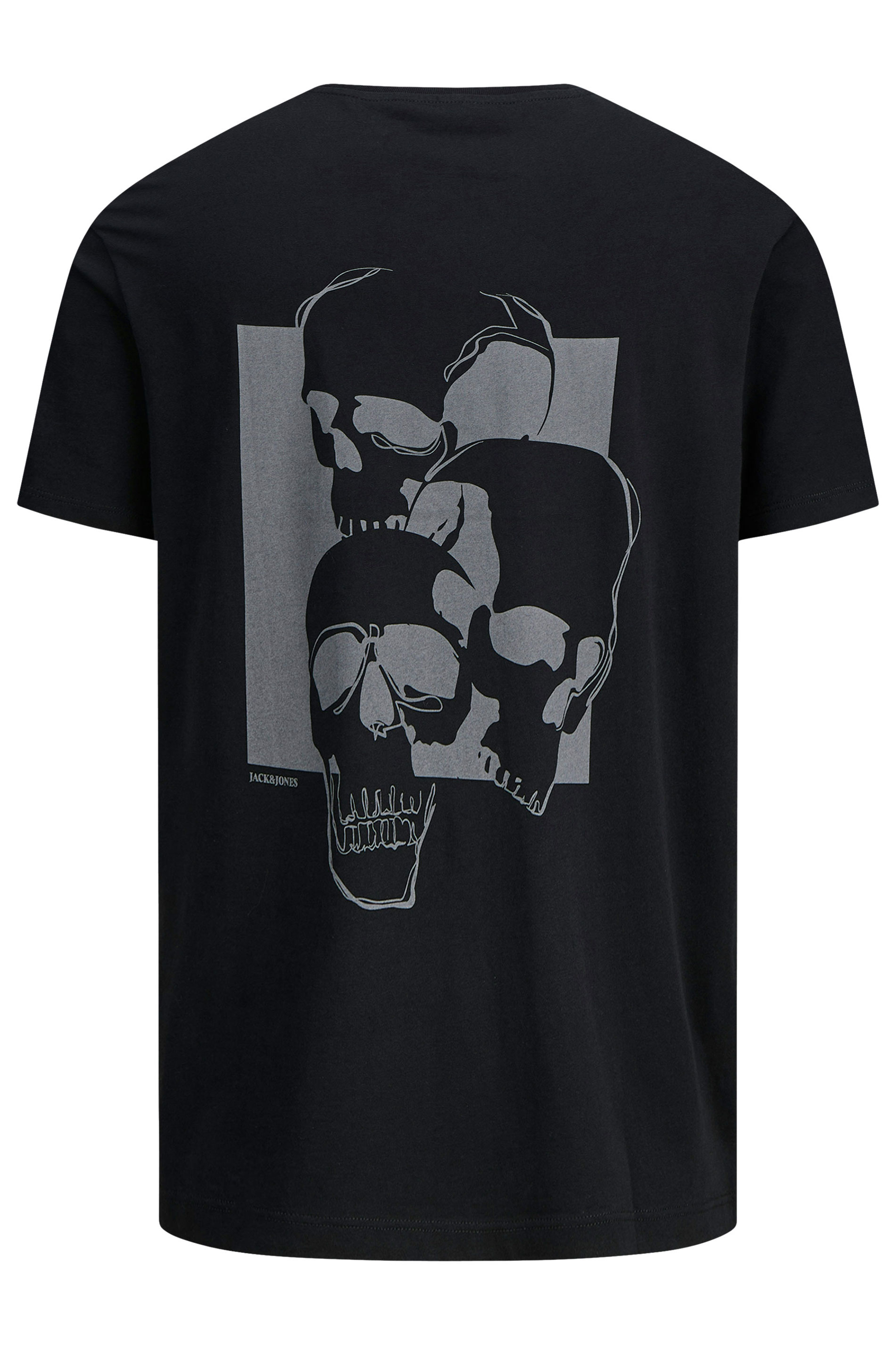 JACK & JONES Big & Tall Black & Grey Skull Graphic T-Shirt | BadRhino 5