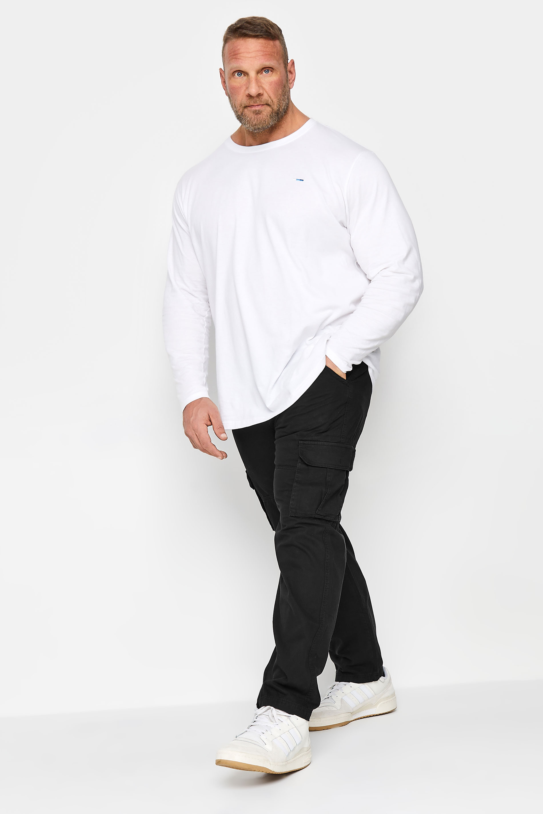 D555 Big & Tall Black Cargo Trousers | BadRhino 2