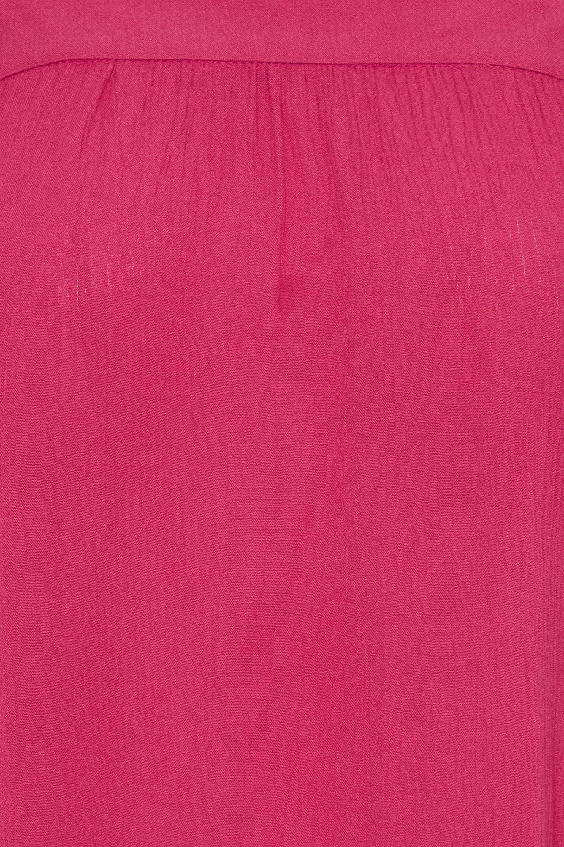 LTS Tall Women's Pink Crinkle Frill Top | Long Tall Sally 5