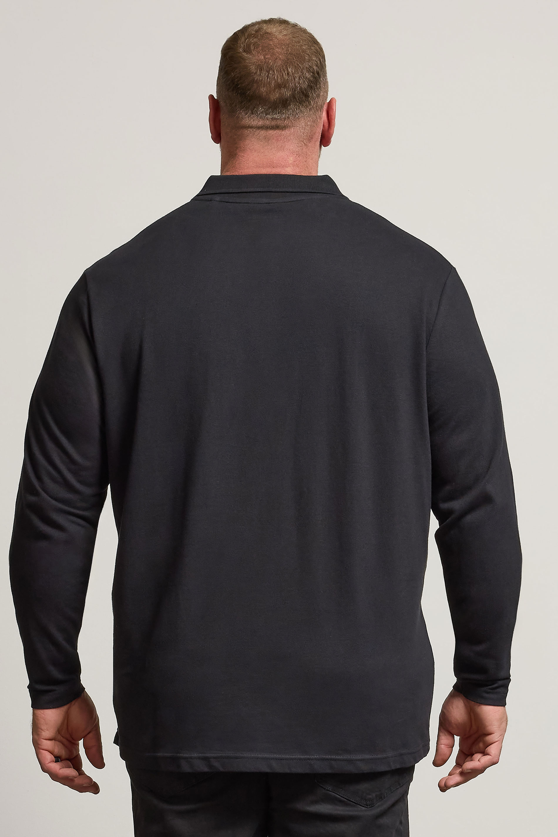 BadRhino Black Essential Long Sleeve Polo Shirt | BadRhino 3