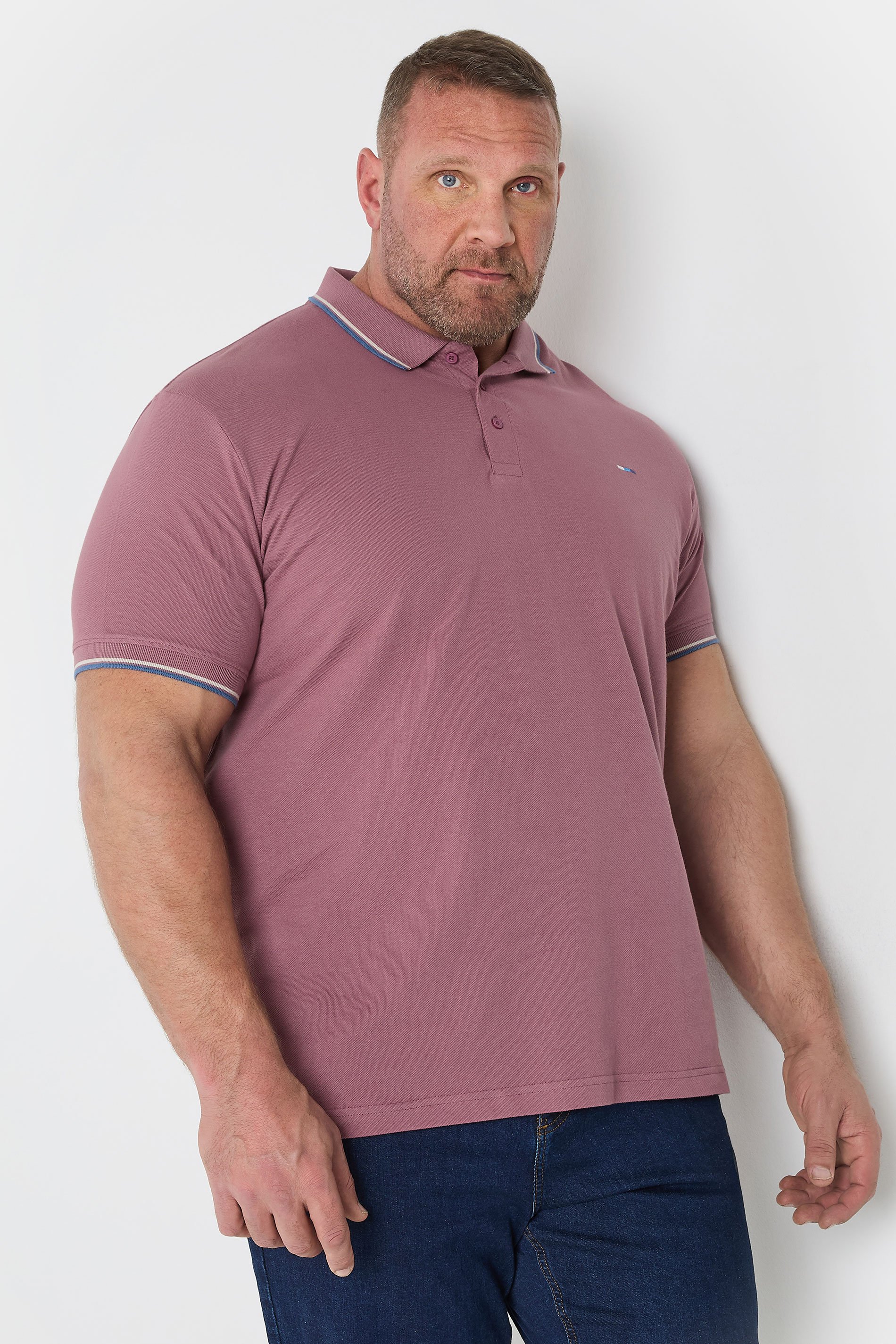 BadRhino Big & Tall Purple Tipped Polo Shirt | BadRhino 2