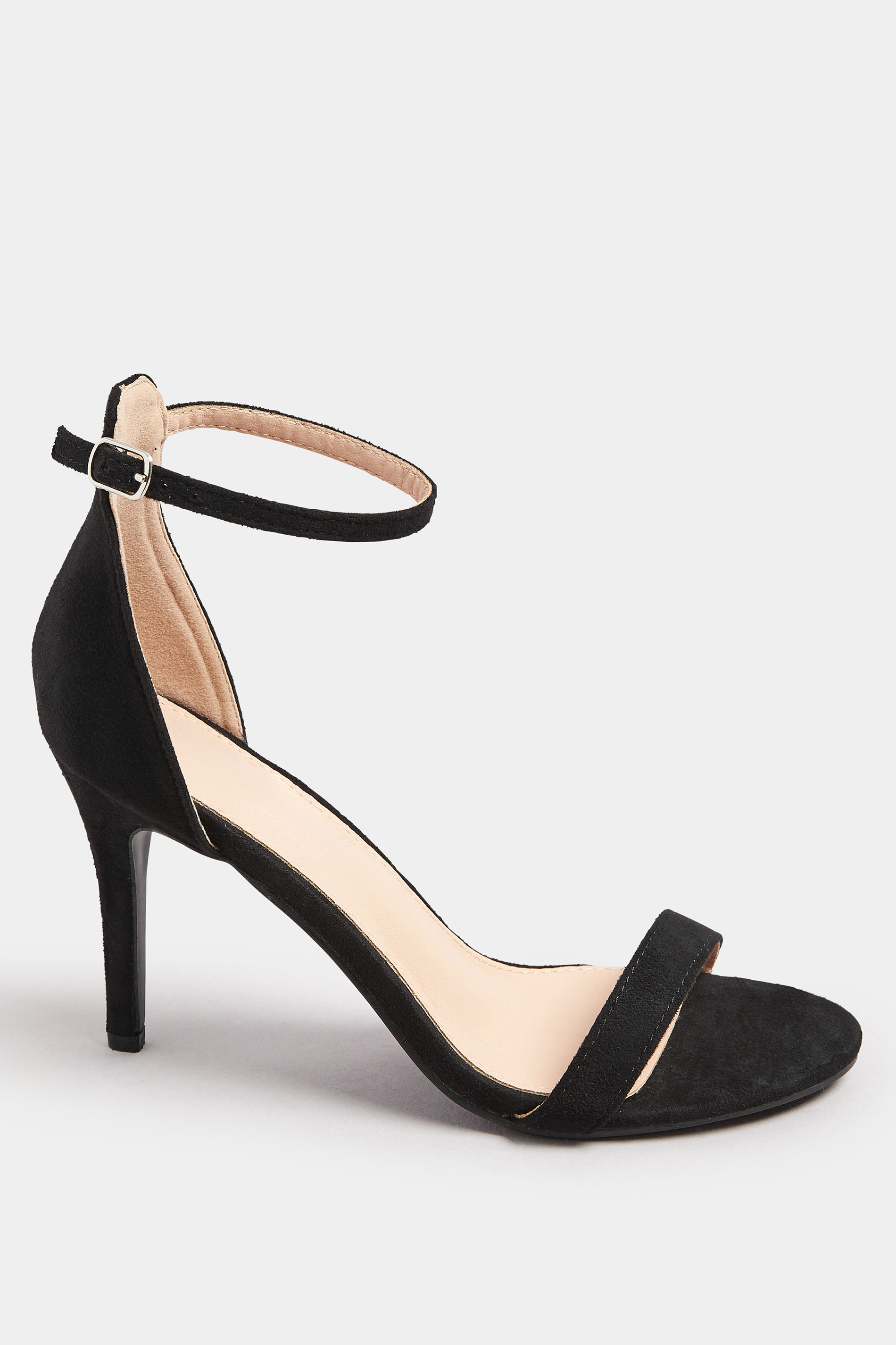 Black Faux Suede Ankle Strap Heels In Wide E Fit | Yours Clothing 3