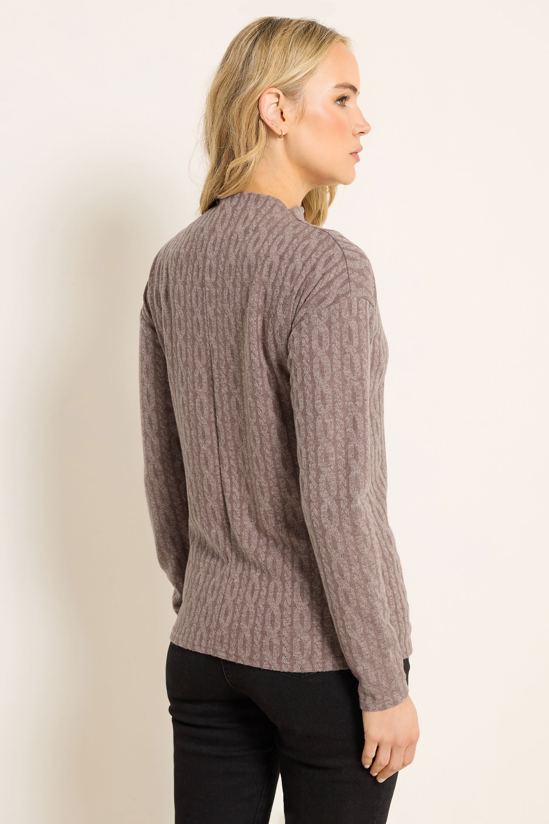 LTS Tall Light Pink Knit Funnel Top | Long Tall Sally 3