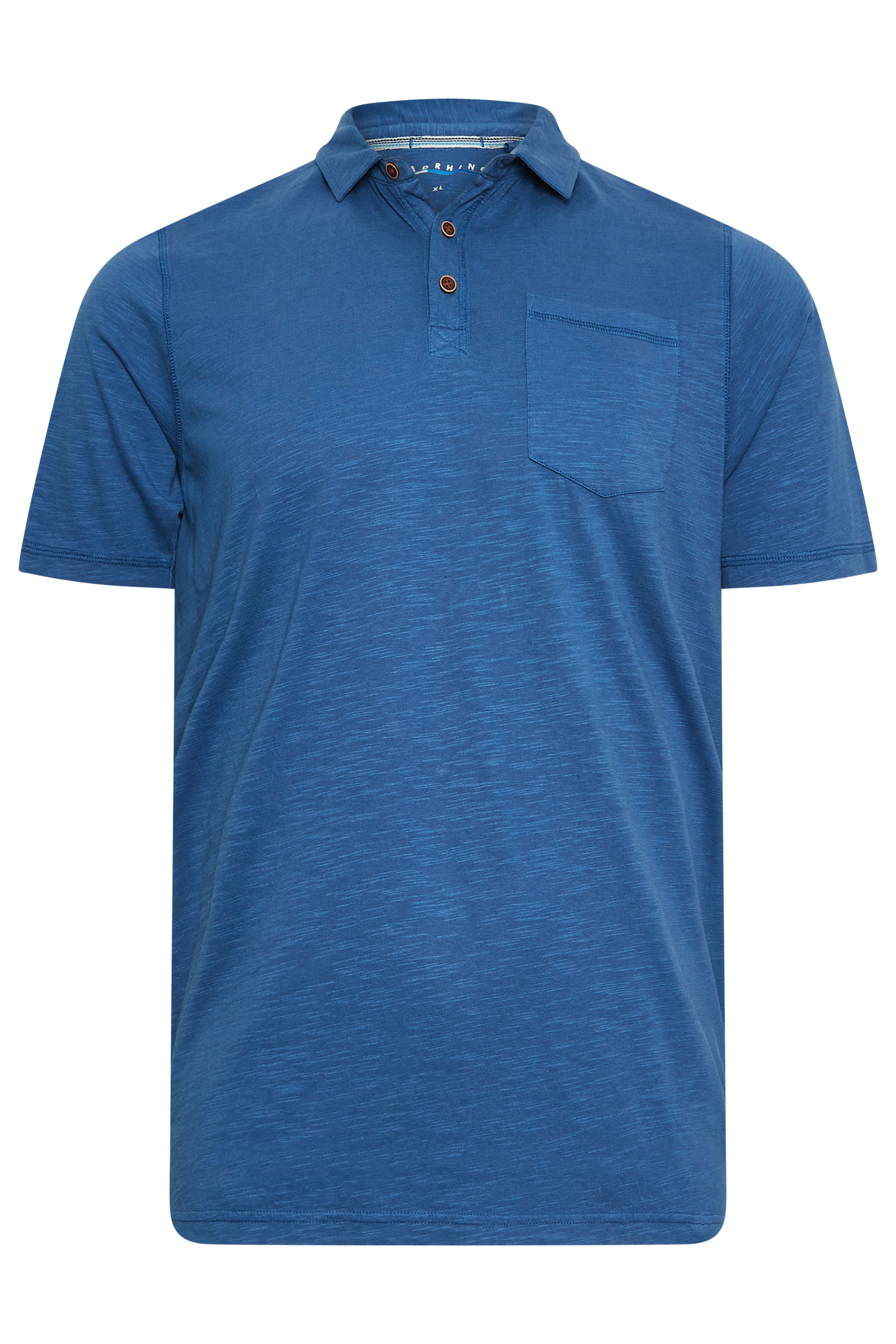 BadRhino Big & Tall Denim Blue Slub Polo Shirt | BadRhino 6