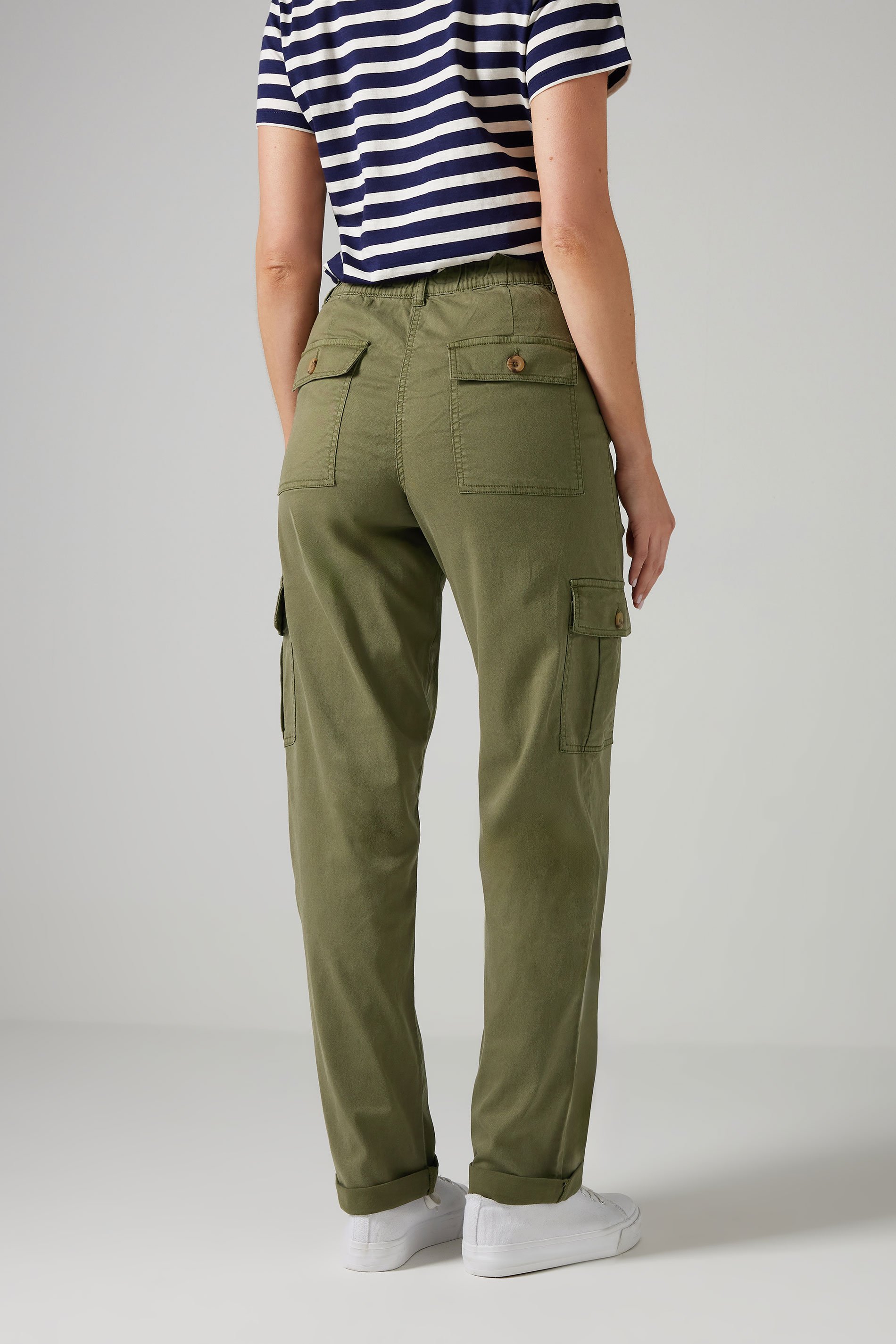 LTS MADE FOR GOOD Tall Khaki Green Cargo Chino Jeans | Long Tall Sally 3