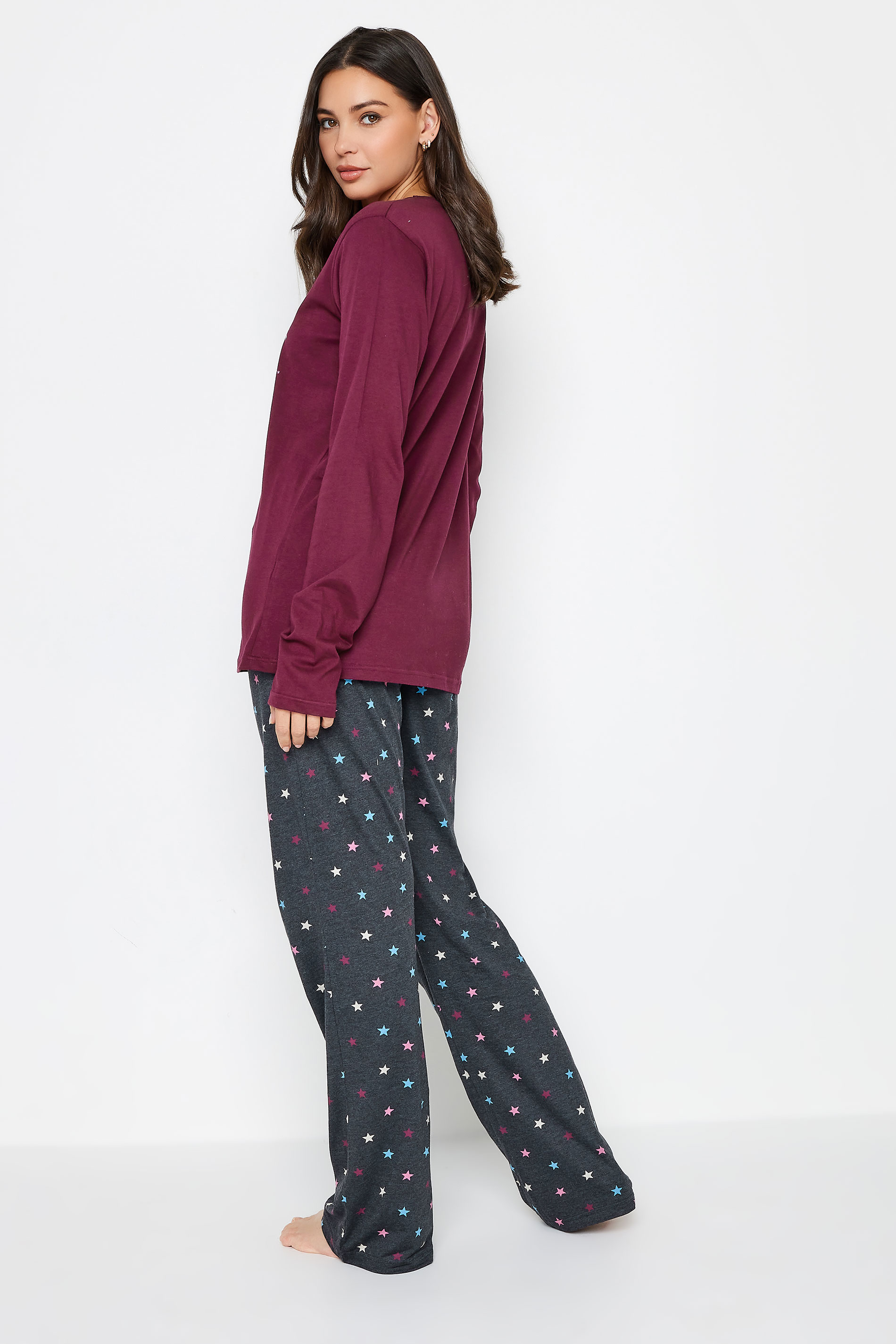LTS Tall Red 'Look To The Stars' Wide Leg Pyjama Set | Long Tall Sally  3