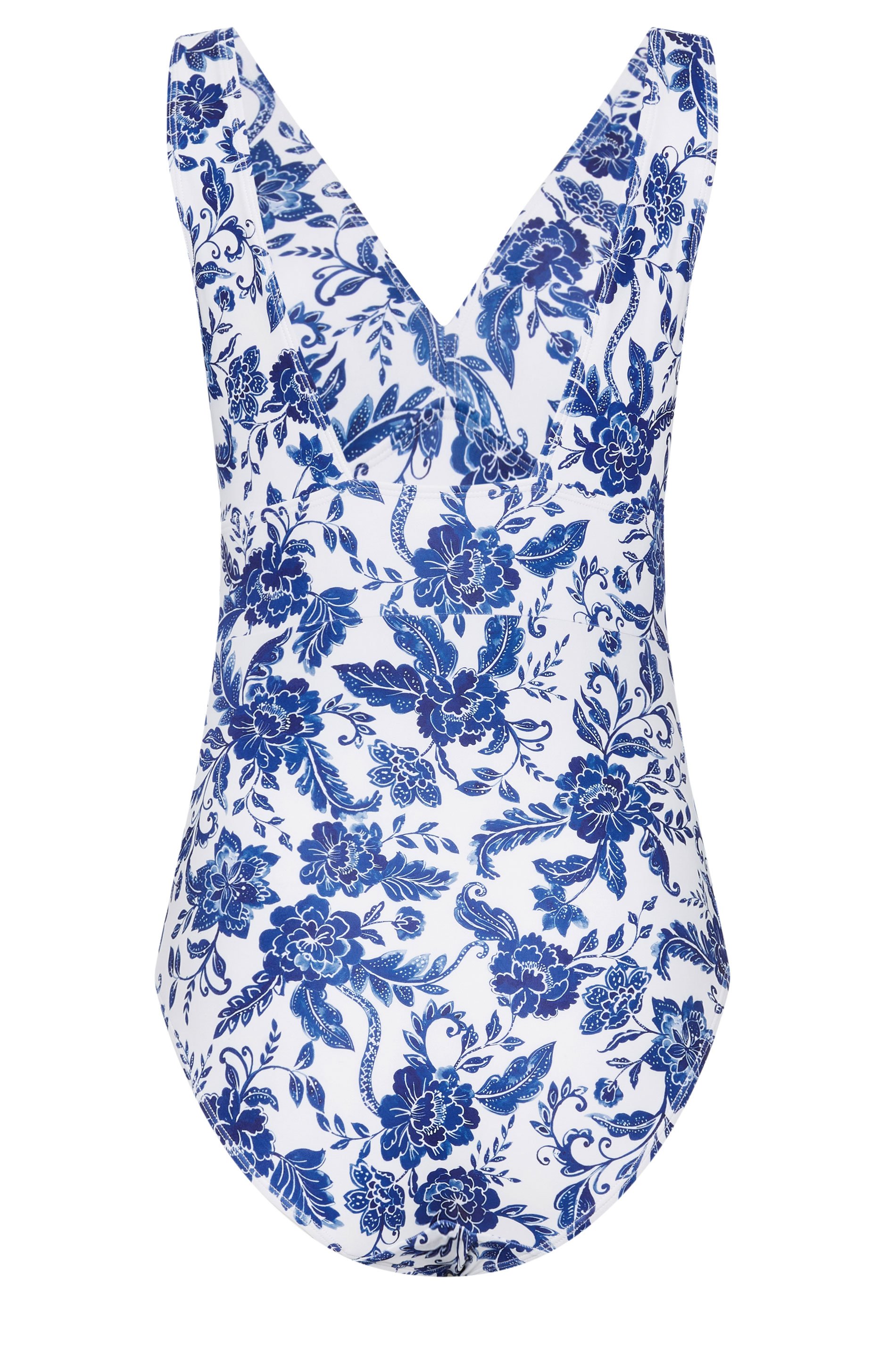 LTS Tall Women's Blue & White Floral Print Swimsuit | Long Tall Sally 8