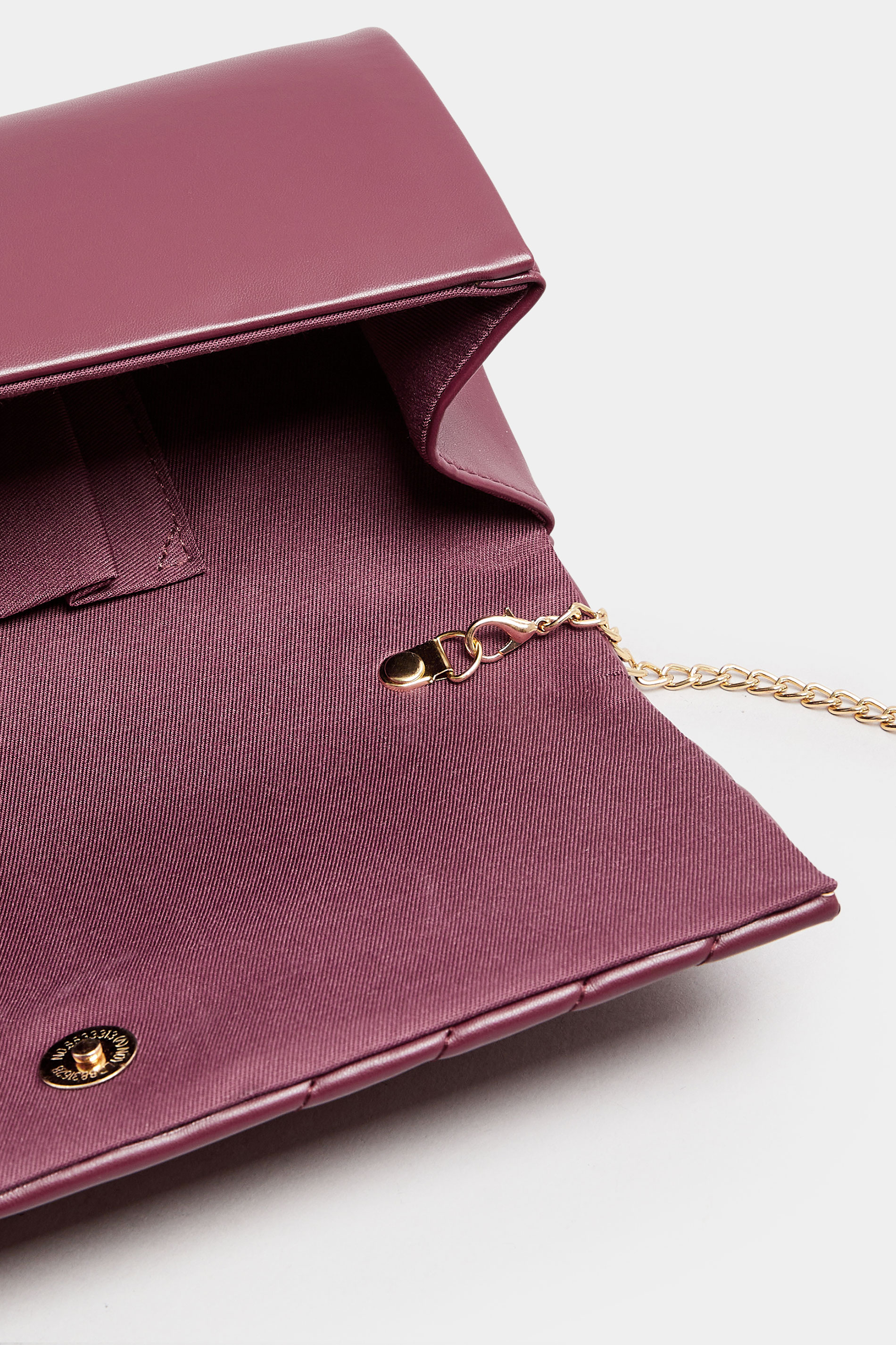 Burgundy Red Faux Leather Chevron Clutch Bag | Yours Clothing 6