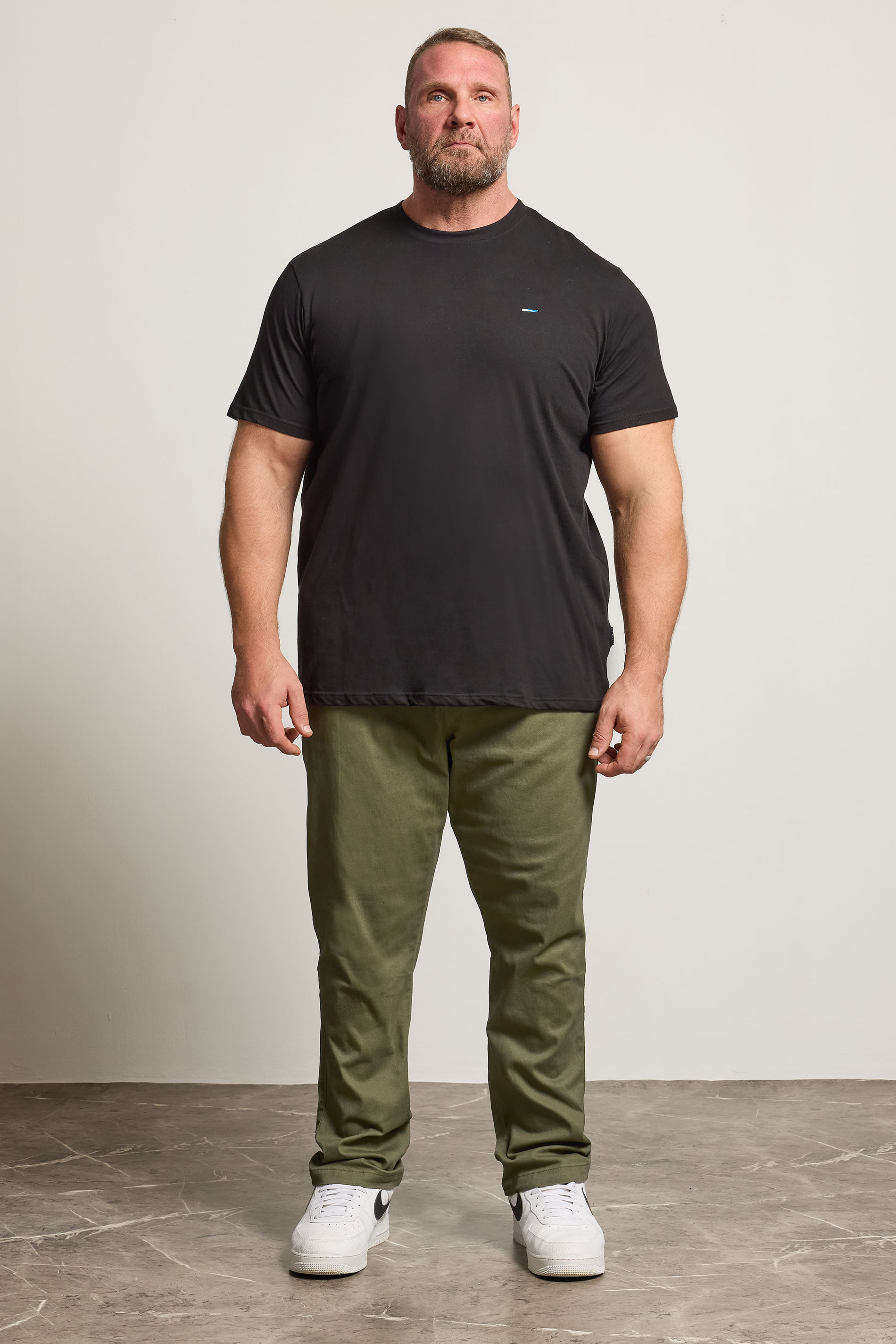 BadRhino Big & Tall Olive Green Elasticated Waist Chinos | BadRhino 2