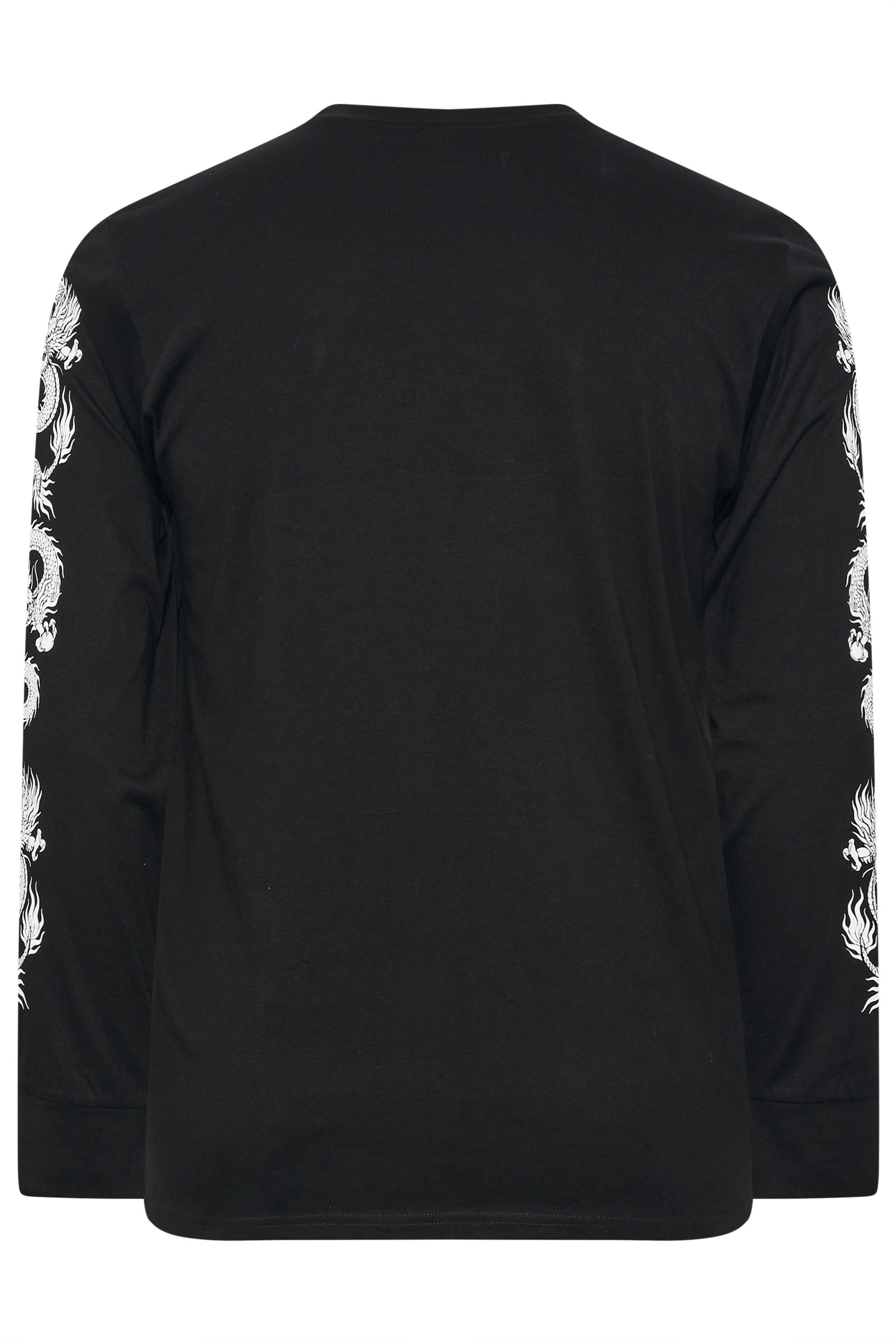 BadRhino Big & Tall Black Extra Long Dragon Graphic Long Sleeve T-shirt | BadRhino 7