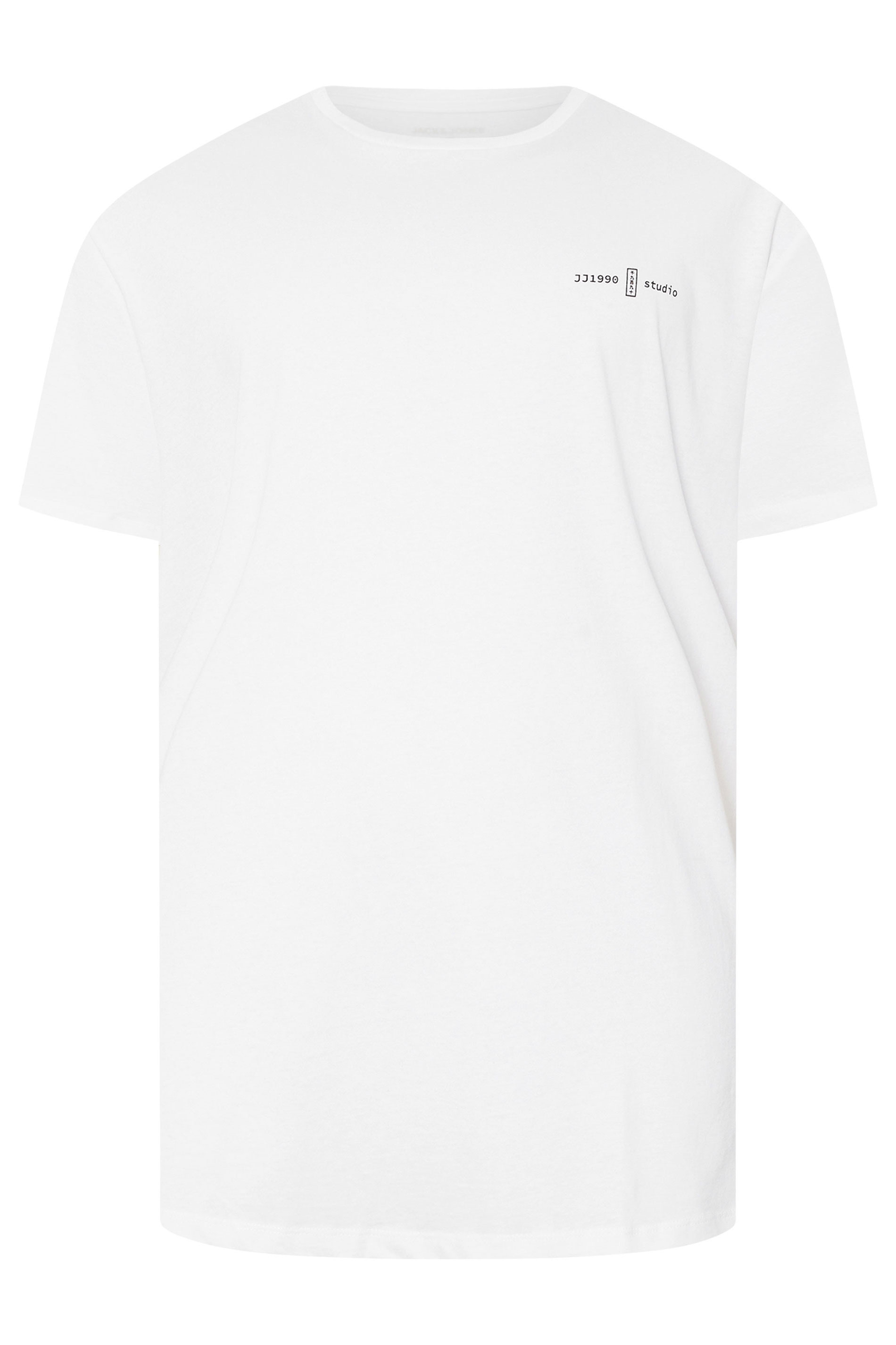 JACK & JONES Big & Tall 2 PACK Navy Blue & White Crew Neck T-Shirts | BadRhino 8