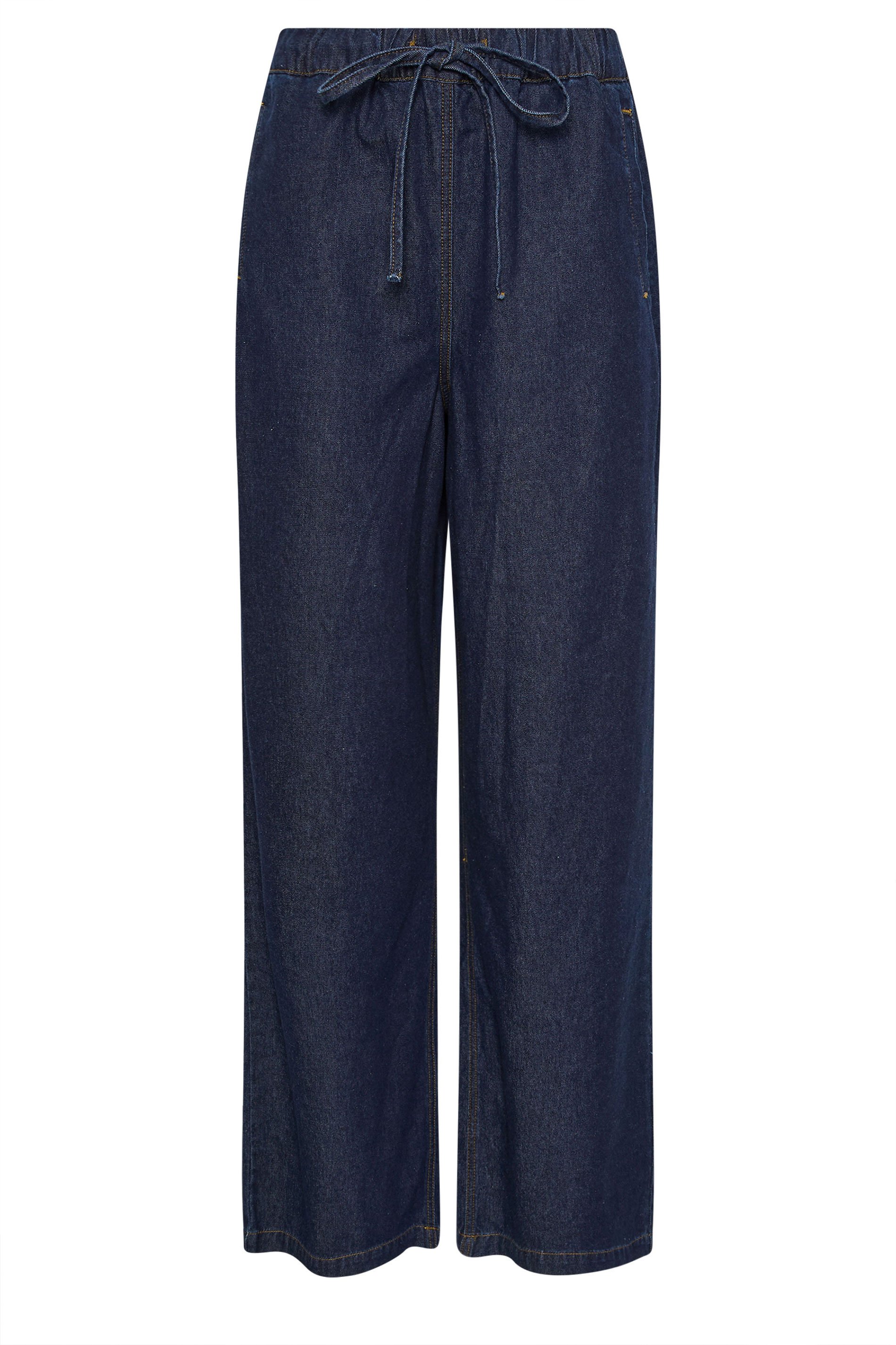LTS Tall Indigo Blue Tie Waist Wide Leg Jeans | Long Tall Sally 6